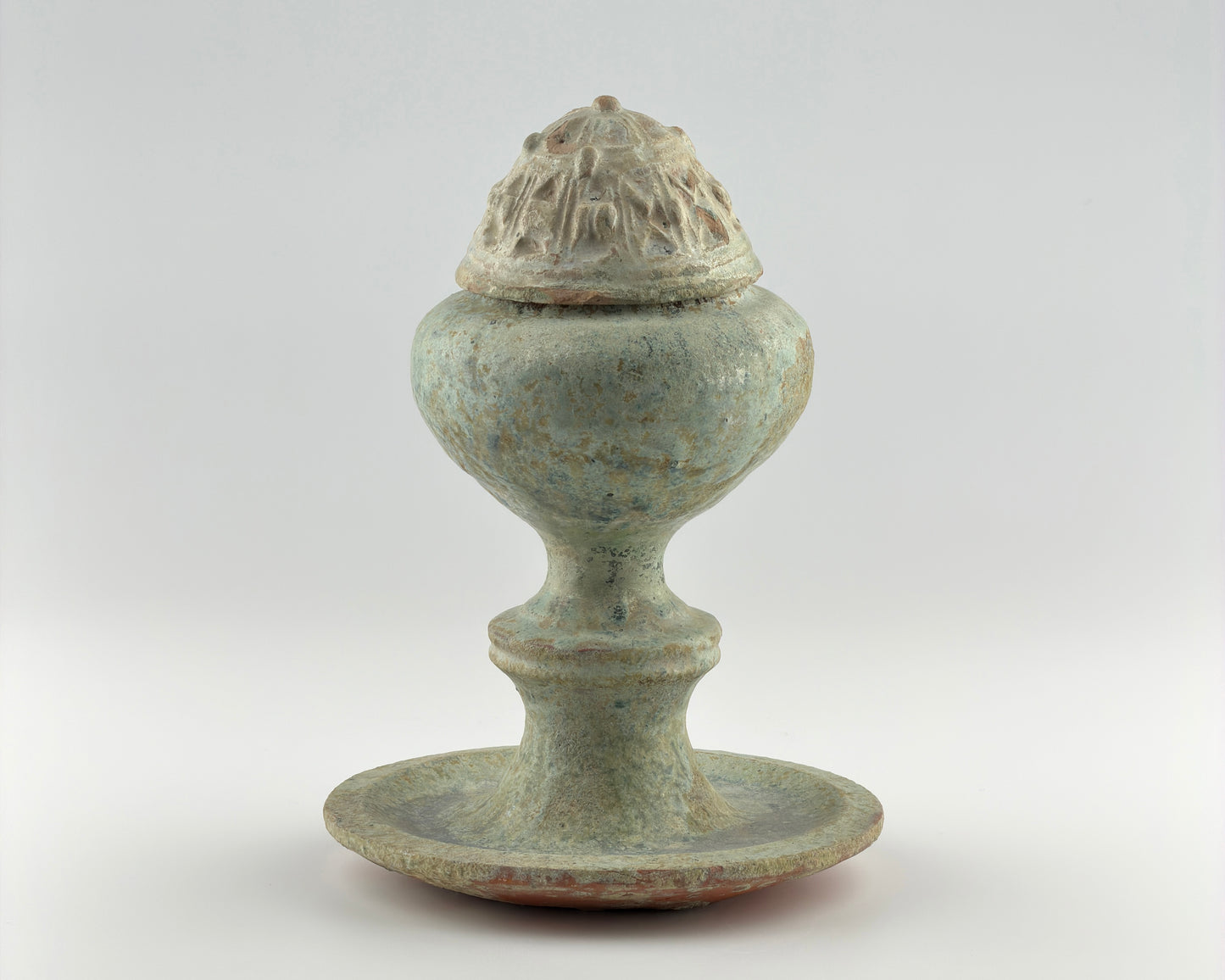 Green Lead-Glazed Pottery Boshan Censer, Han Dynasty