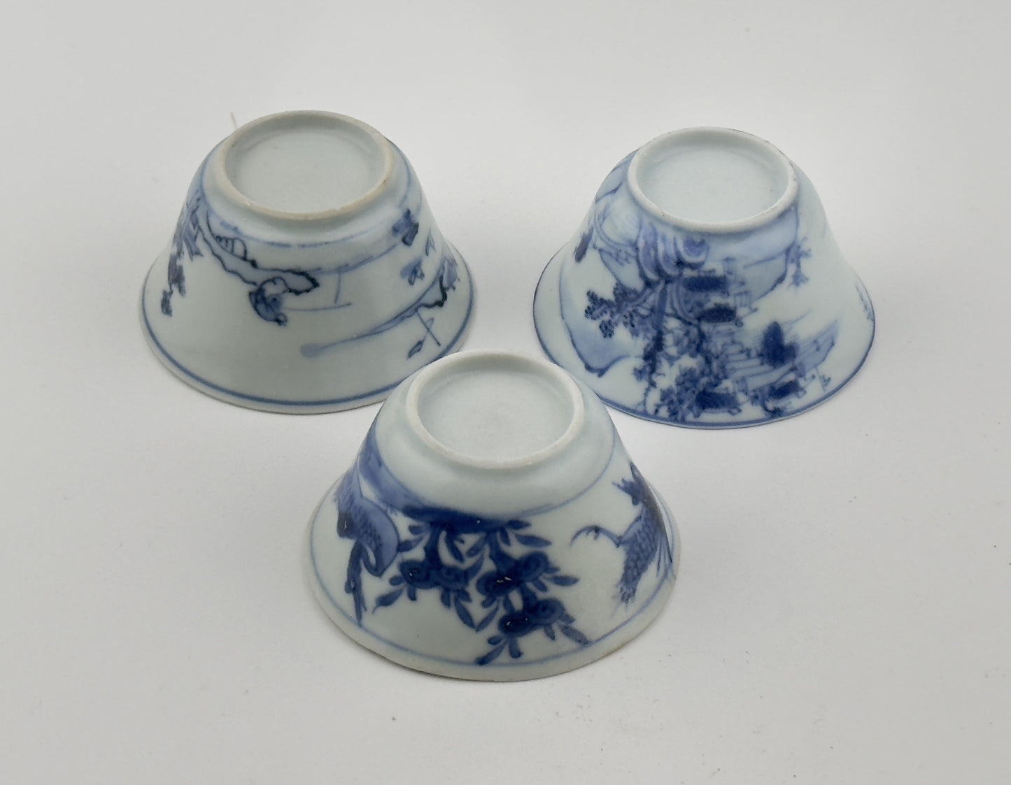 Three Chinoiserie Teabowl Set Circa 1725, Qing Dynasty, Yongzheng Reign