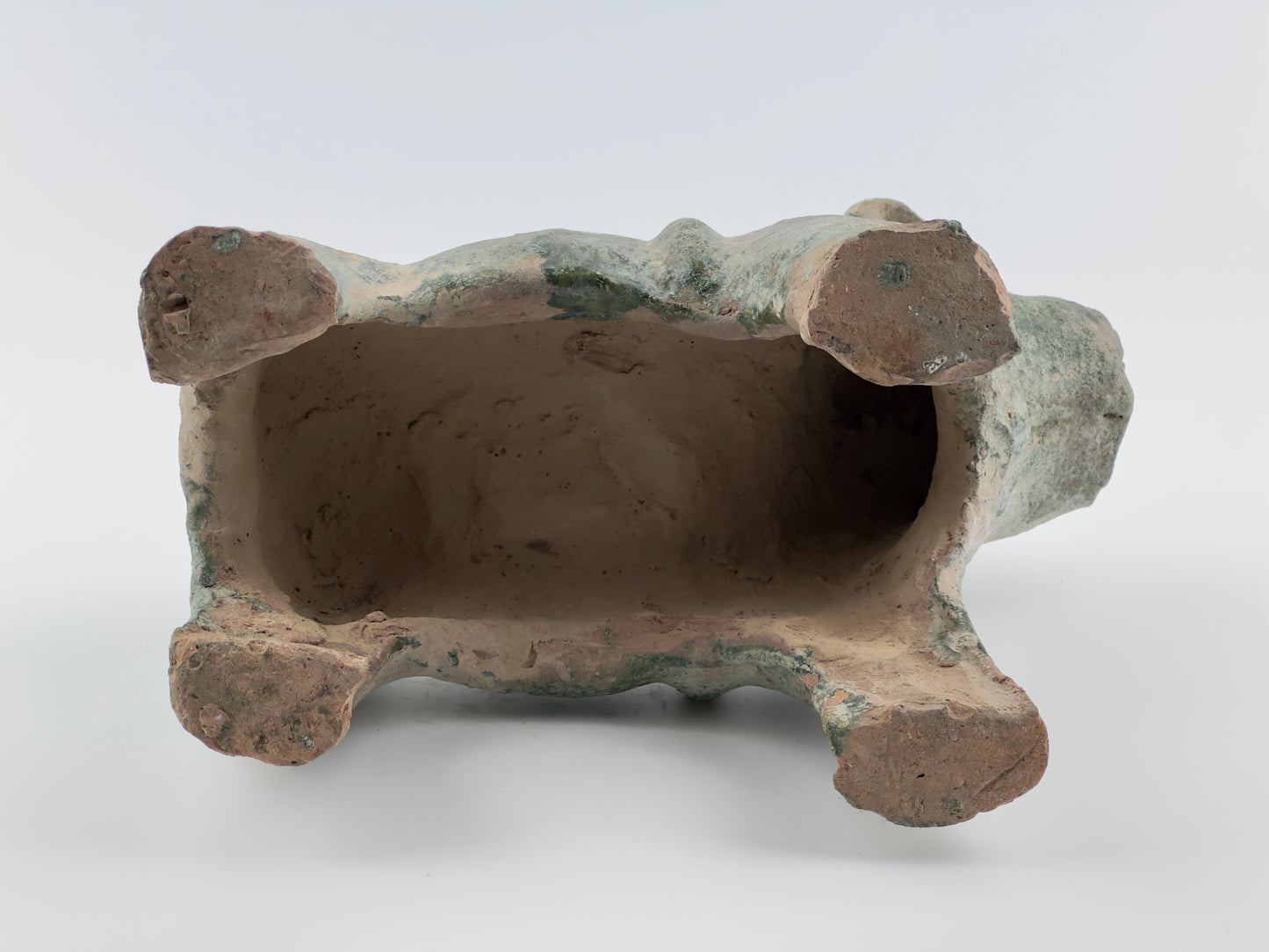 Green Glazed Red Pottery Figure of Dog, Han dynasty (206 BC-220 AD)