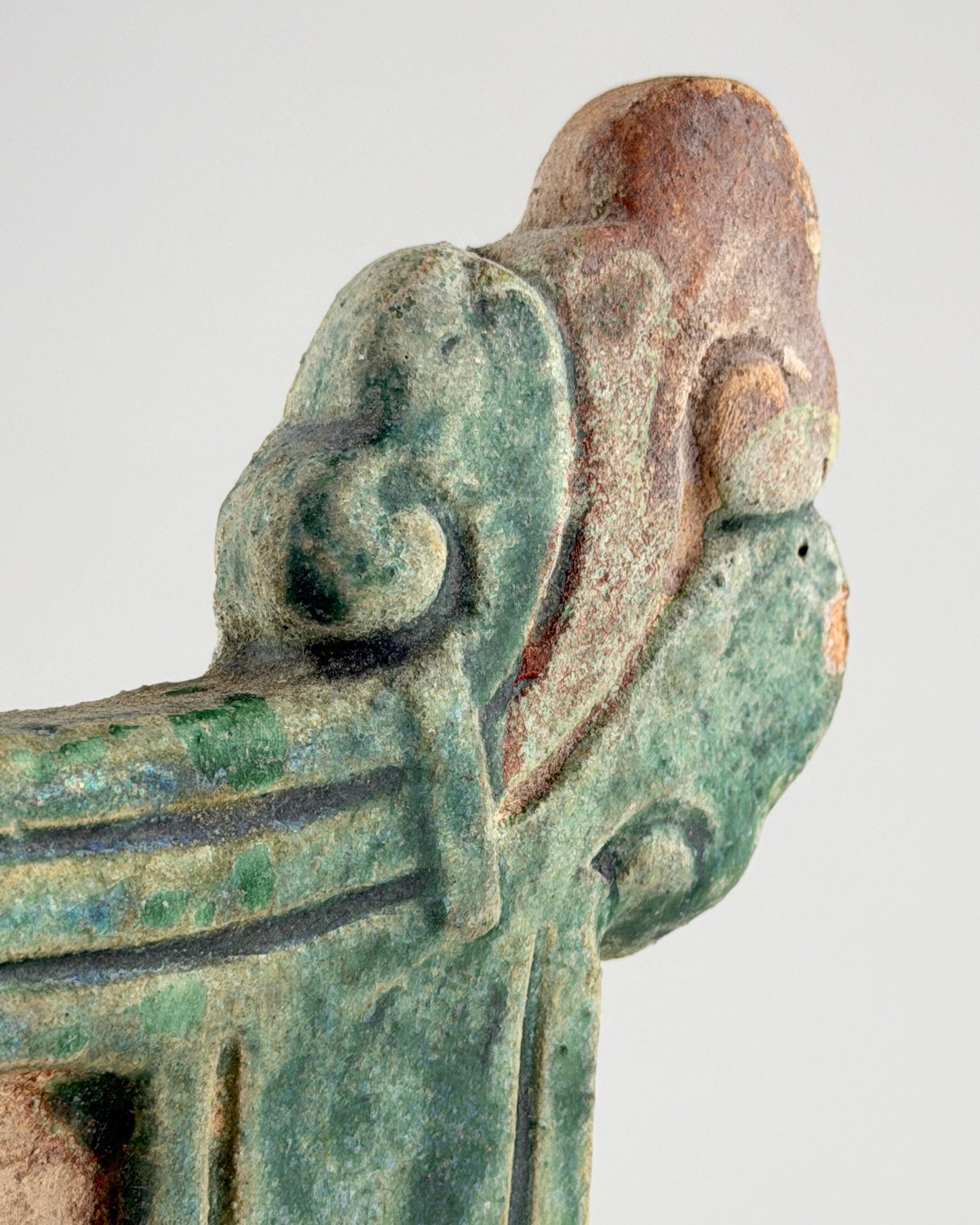 Green Glazed Standing Gate on Plinth with Finials, Ming Dynasty