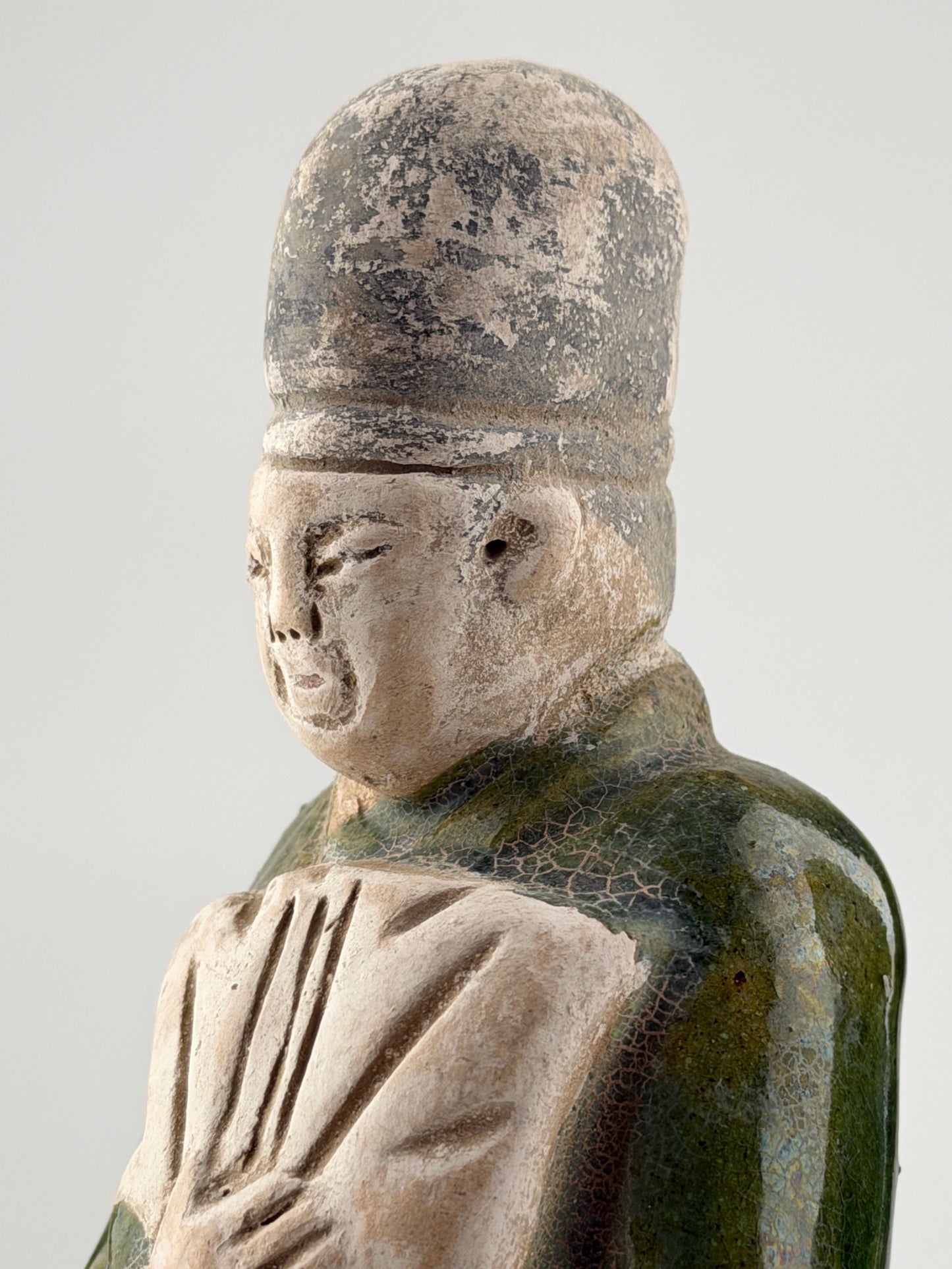 Two Green Glazed Court Figures, Ming Period