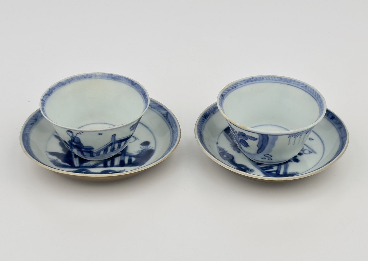 BLUE AND WHITE GARDEN PATTERN TEA SET C 1725, QING DYNASTY, YONGZHENG REIGN