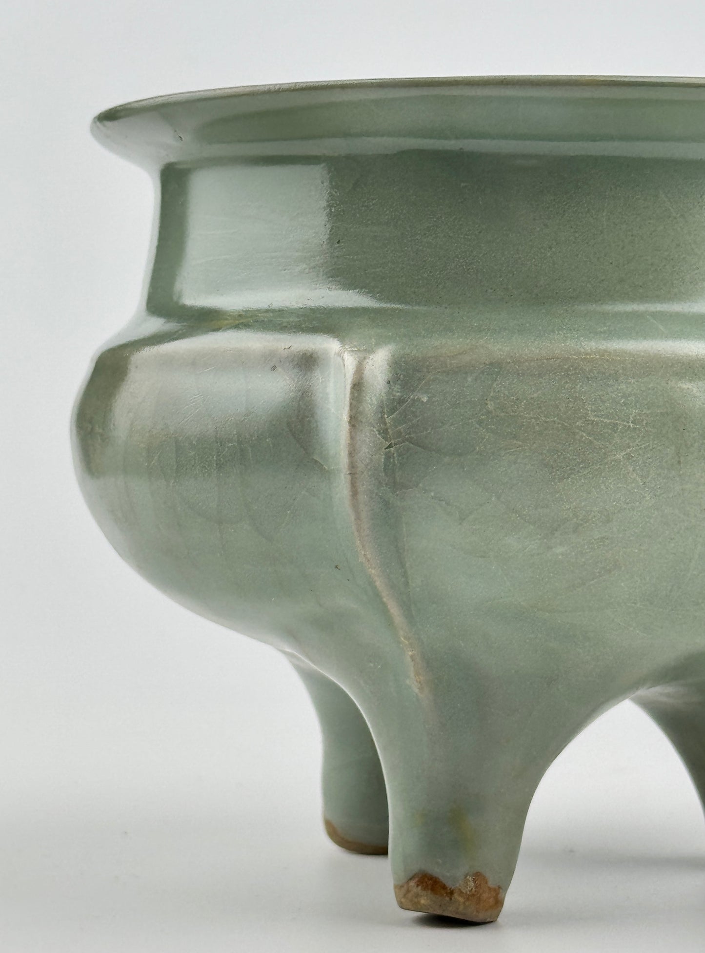 Rare Longquan Celadon Tripod Incense Burner, Song Dynasty