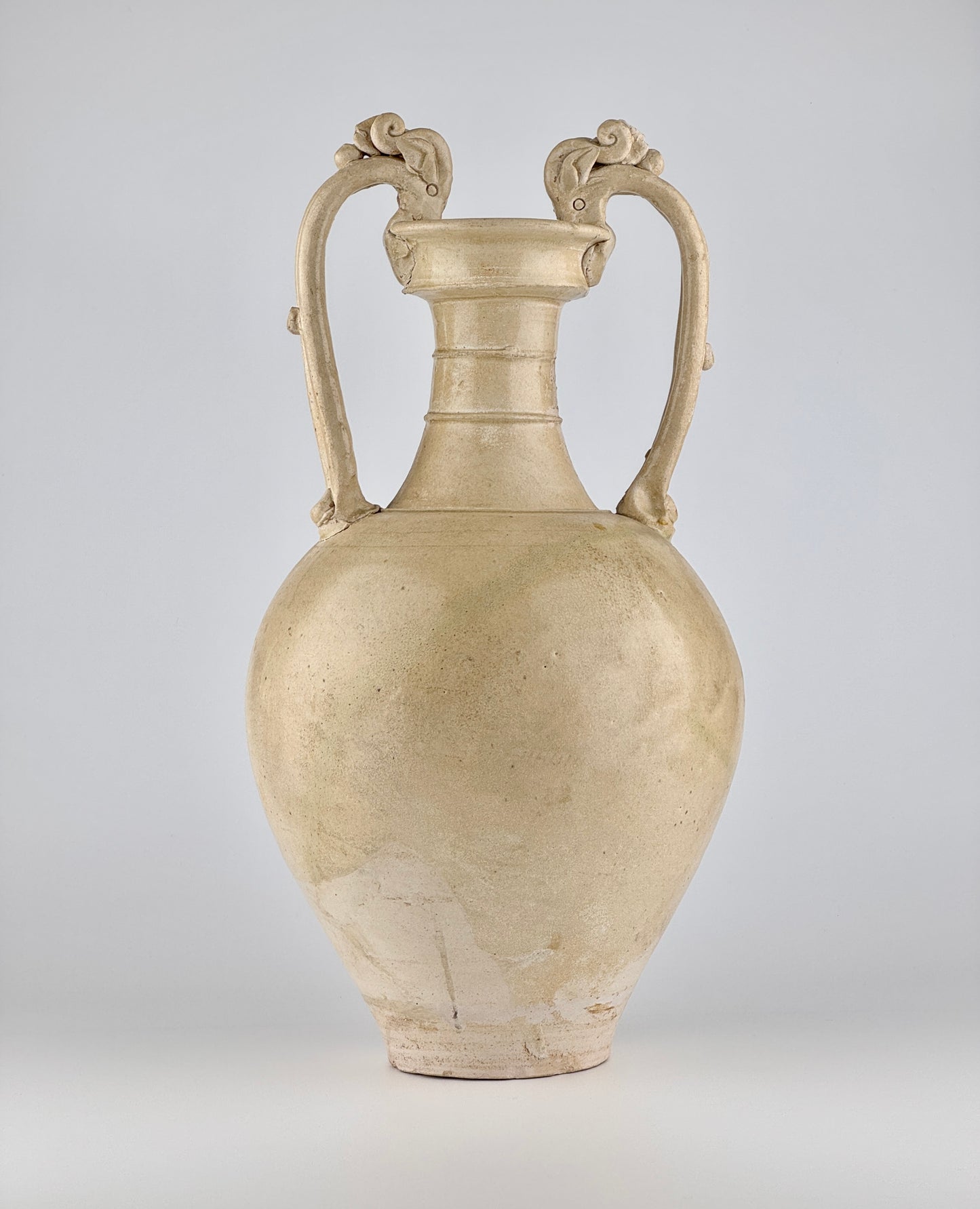 A Large and Rare Straw-Glazed Pottery Amphora, Tang Dynasty