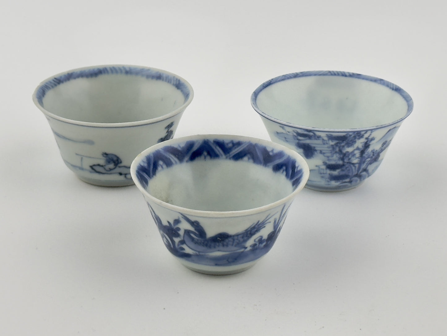 Three Chinoiserie Teabowl Set Circa 1725, Qing Dynasty, Yongzheng Reign