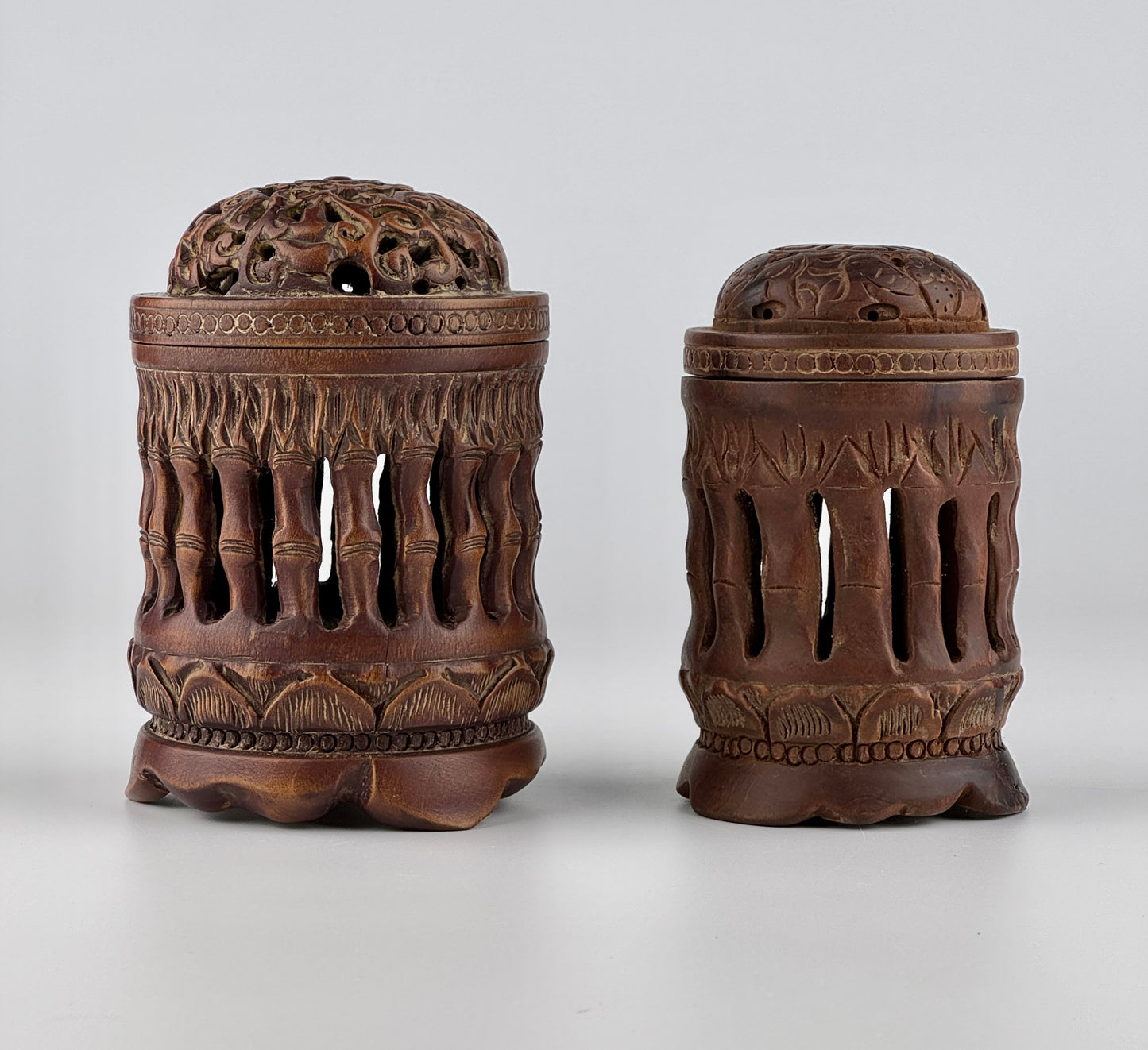 Carved Bamboo Incense Burners, Late Qing to Republic period