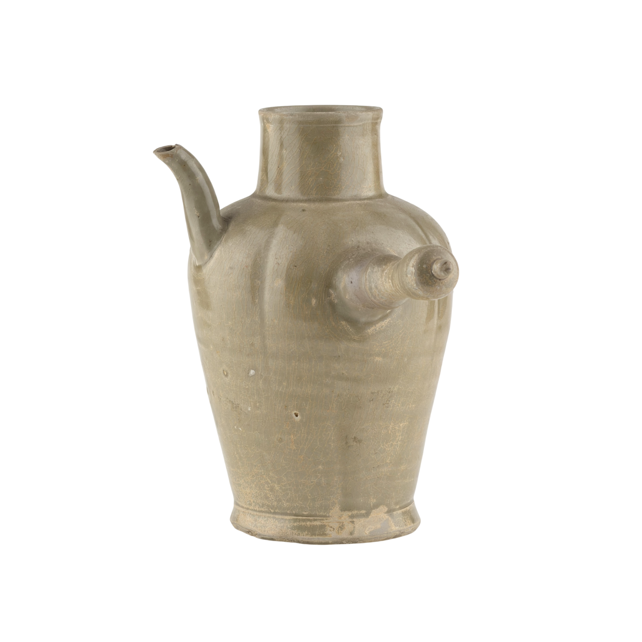 Celadon Ewer with Straight Handle, Tang to Northern Song Dynasty