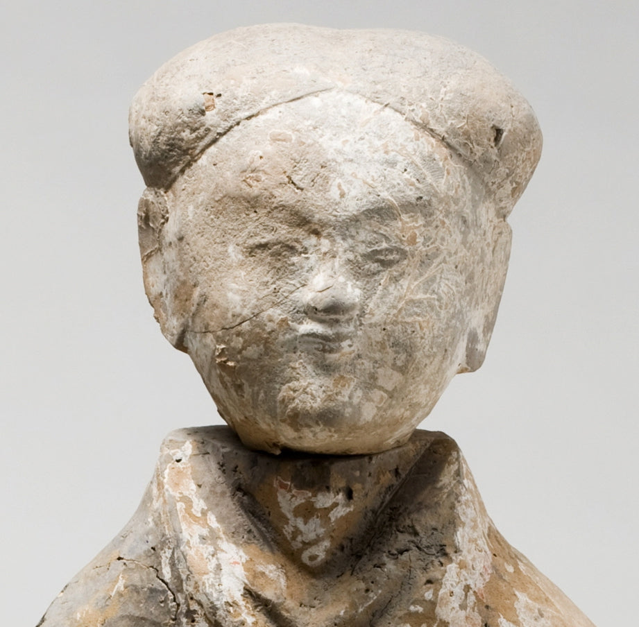 Large Pottery Standing Figure of Attendant, Han dynasty