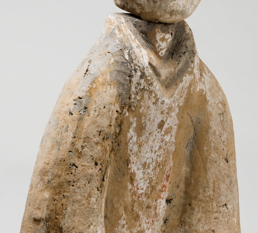 Large Pottery Standing Figure of Attendant, Han dynasty