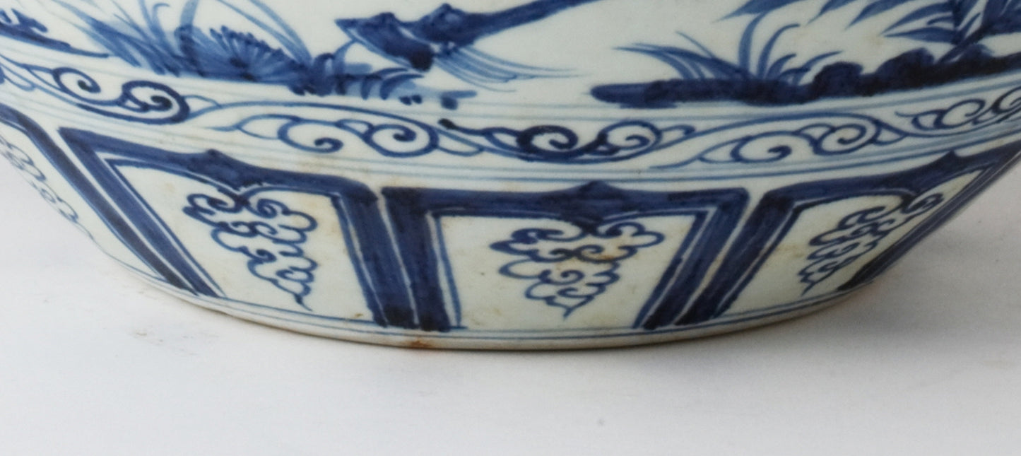 Rare Blue and White Jar with Cavalry Battle Scene, Qing Dynasty
