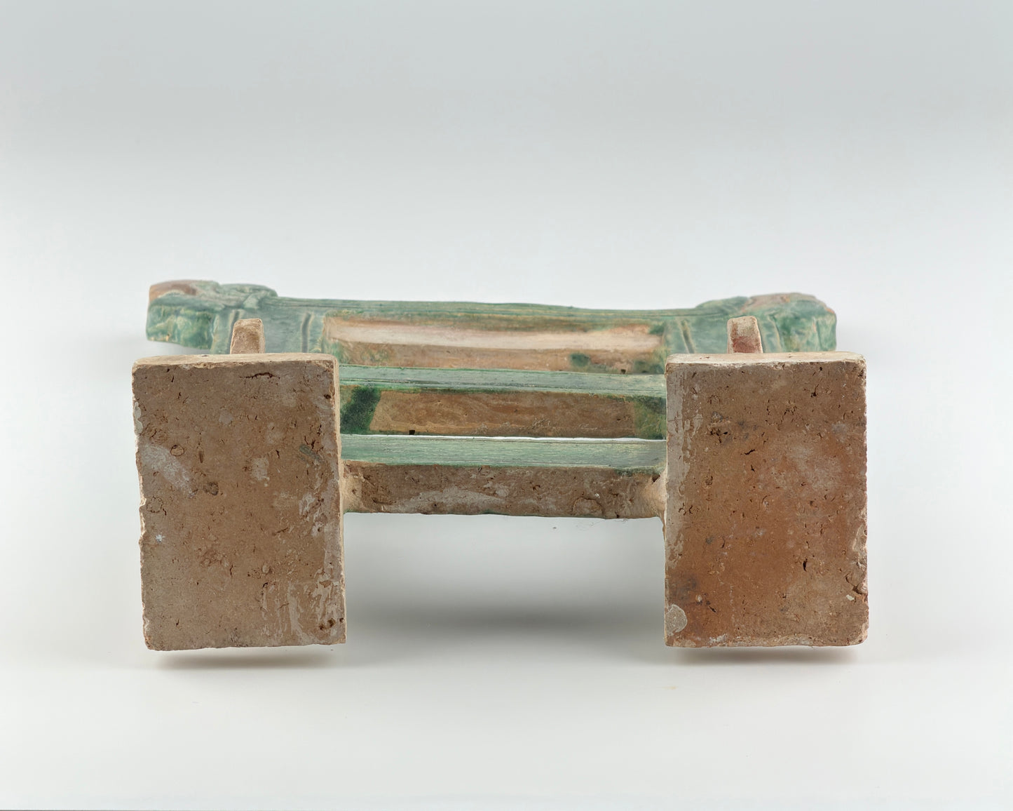 Green Glazed Standing Gate on Plinth with Finials, Ming Dynasty