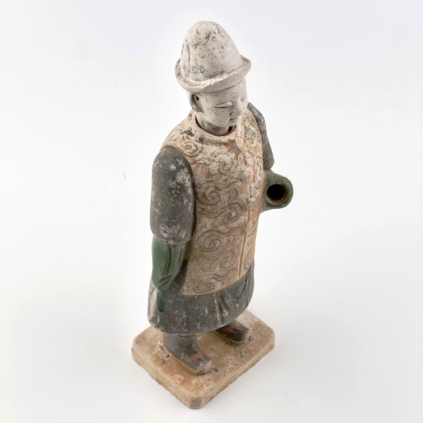 Rare Figure of an Attendant Wearing Swirling Pattern Vest, Ming Dynasty(1368-1644)