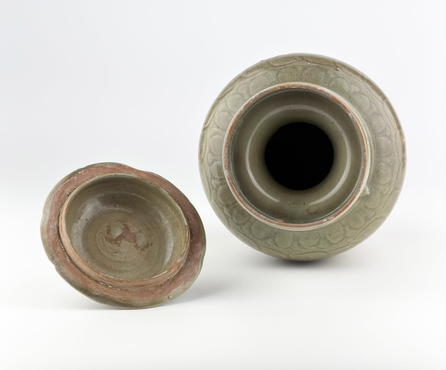 Celadon jar with carved lotus petal design, Song Dynasty