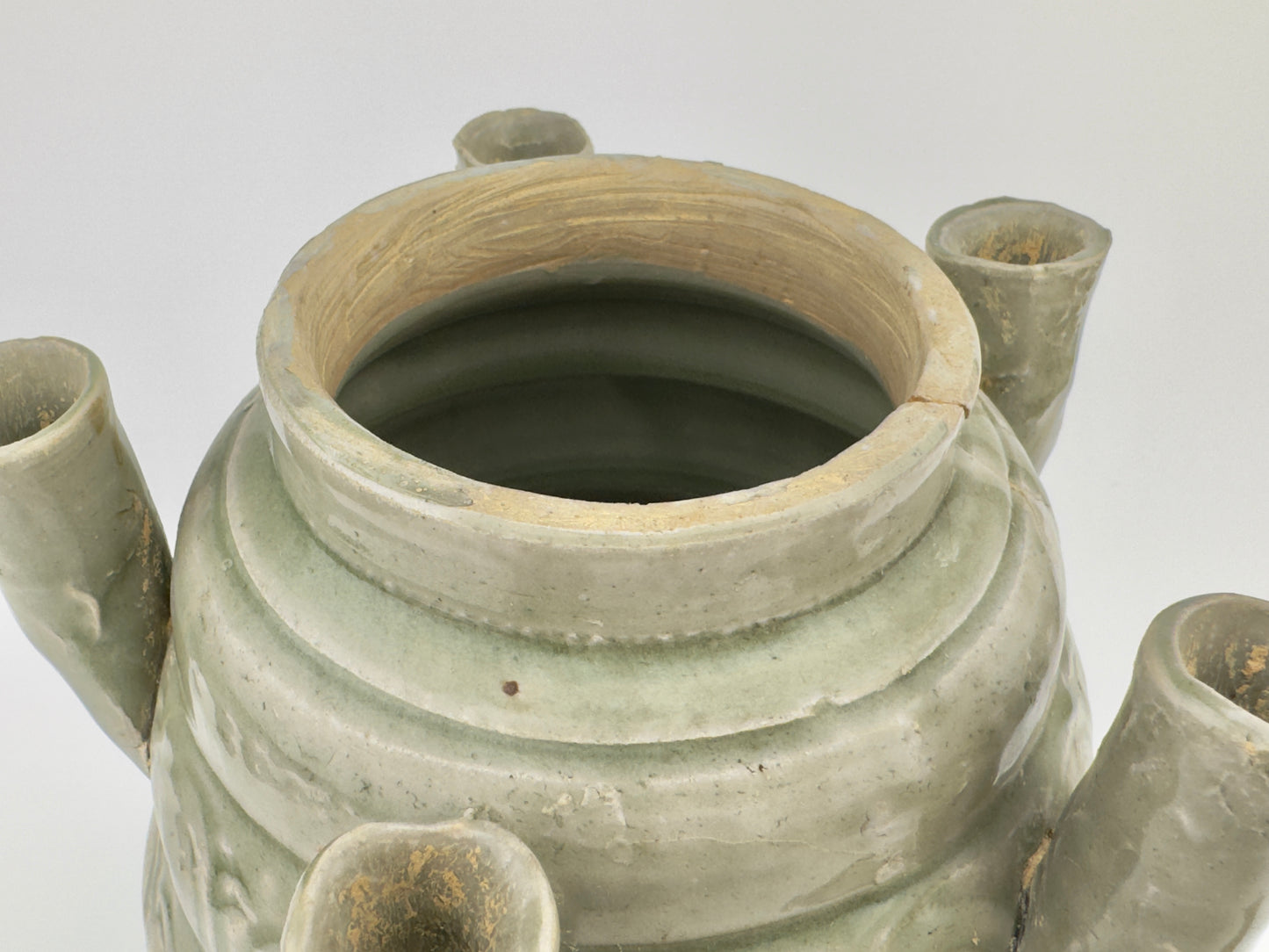 LONGQUAN CELADON FIVE-SPOUTED JAR, SONG DYNASTY (AD 960-1279)