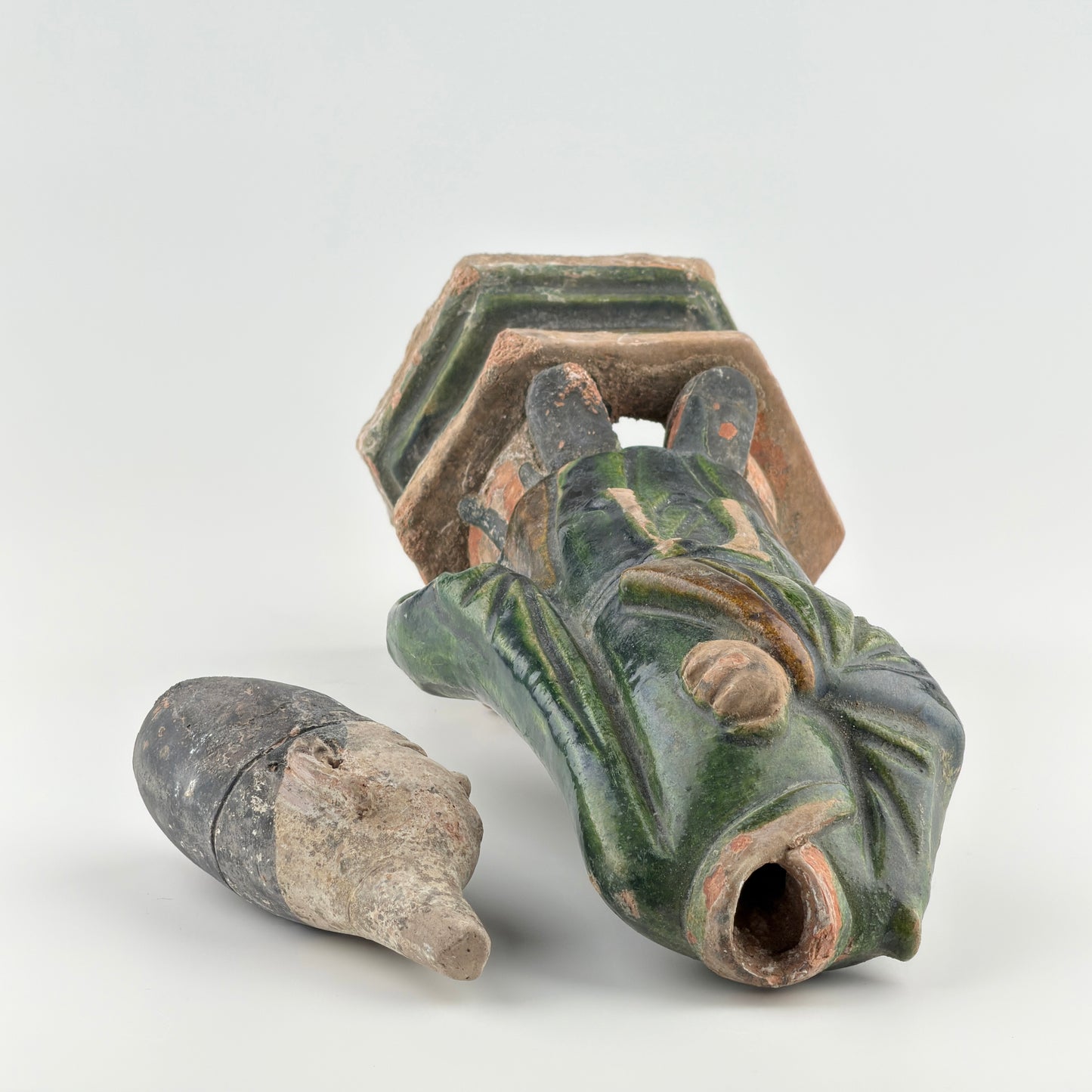 Large Green Glazed Court Figures, Ming Period