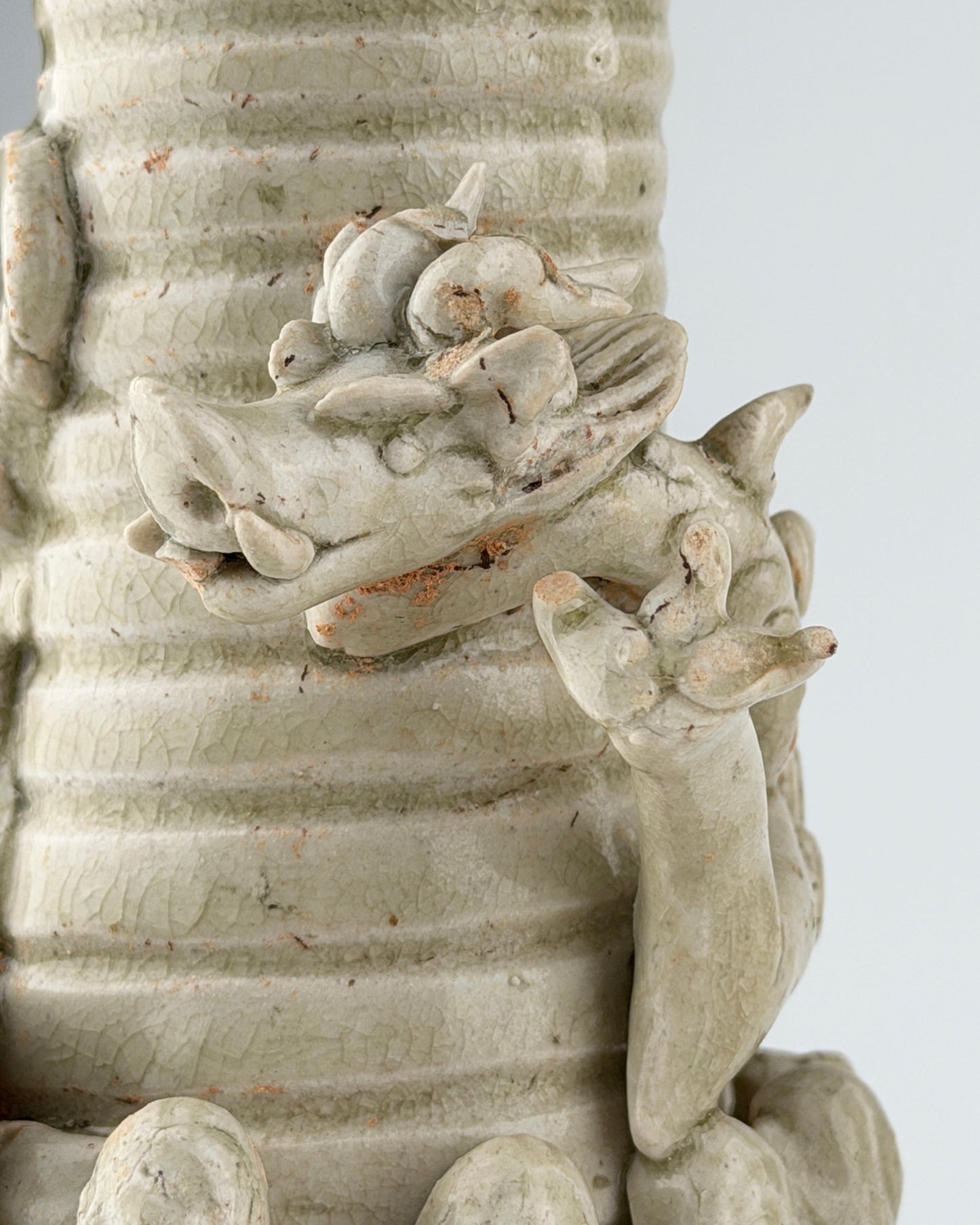 Pair of Qingbai Funerary Vases with Daoist figures, Southern Song Dynasty
