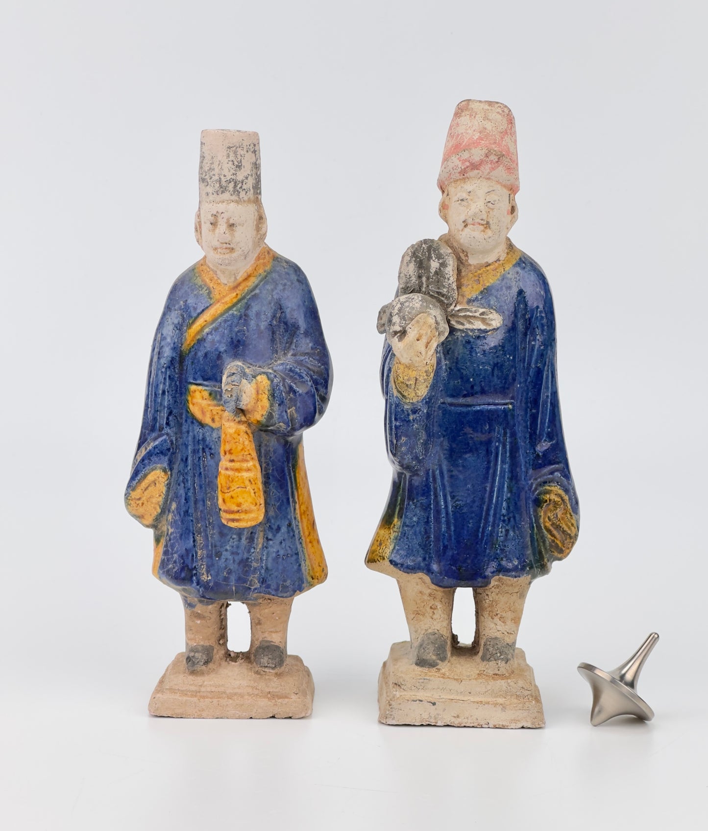 Two blue-glazed figures, Ming Period (1368-1644)