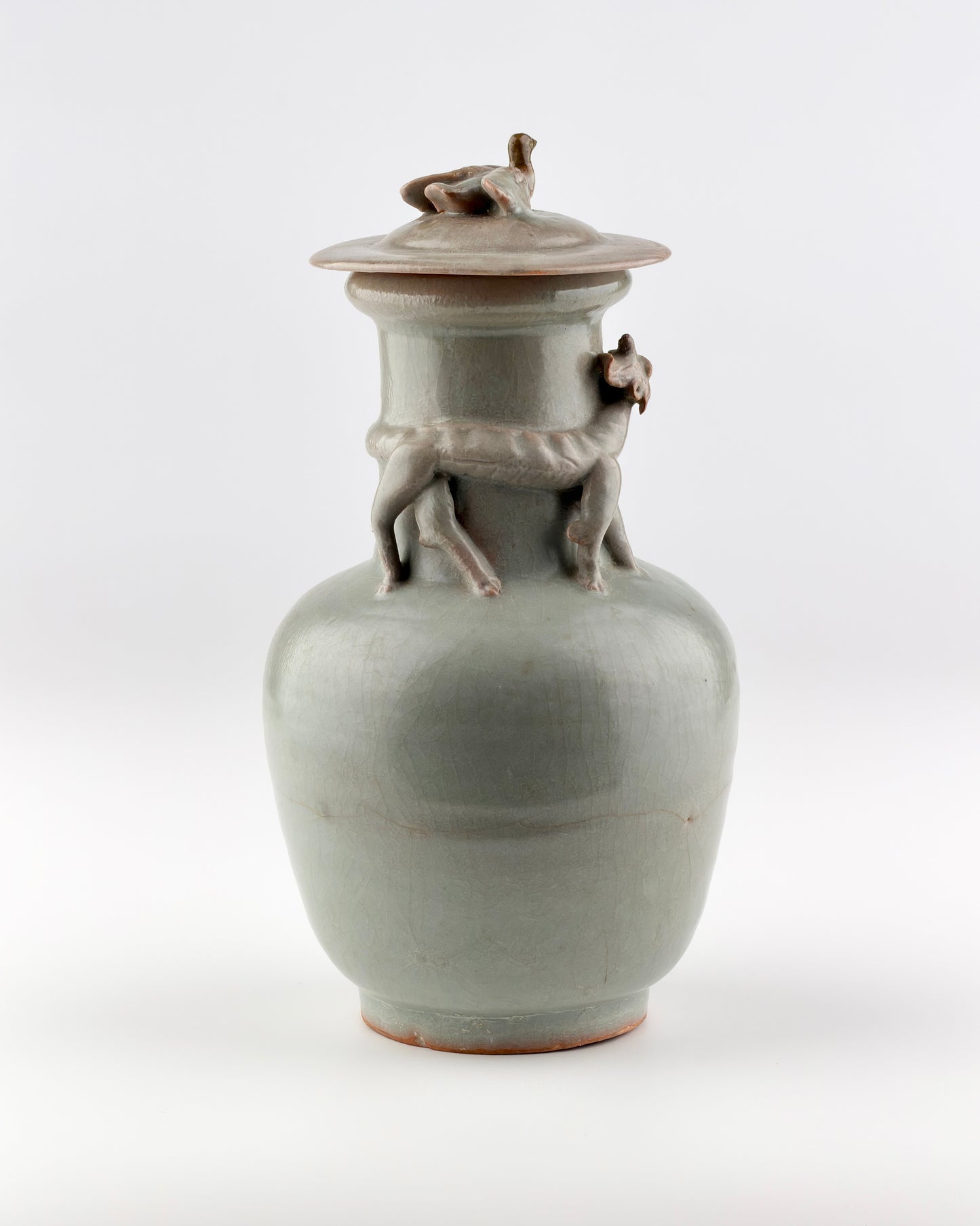Longquan Celadon 'Dragon' Jar and Cover, Song Dynasty