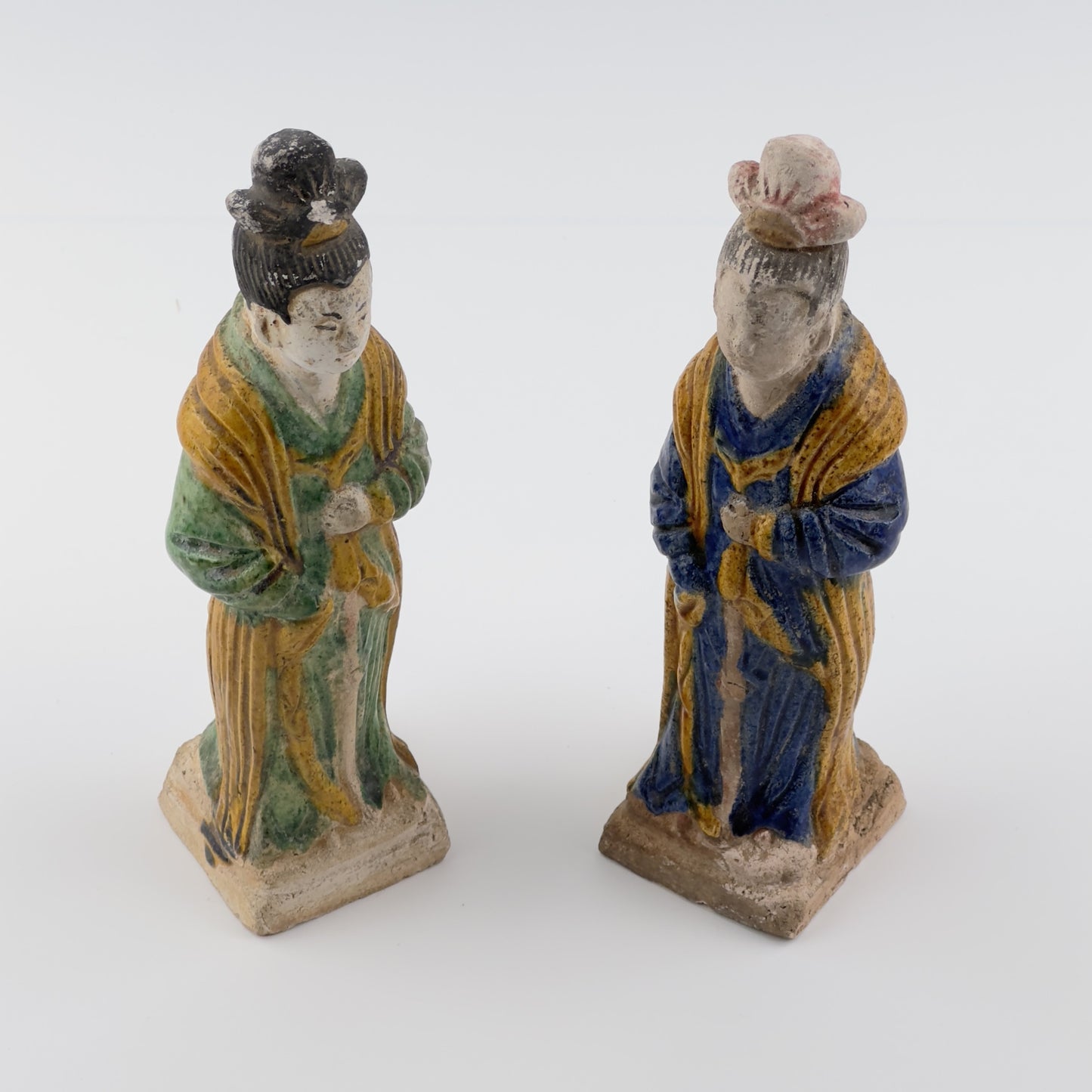 Two Glazed Court Attendants, Ming Dynasty (1368-1644)