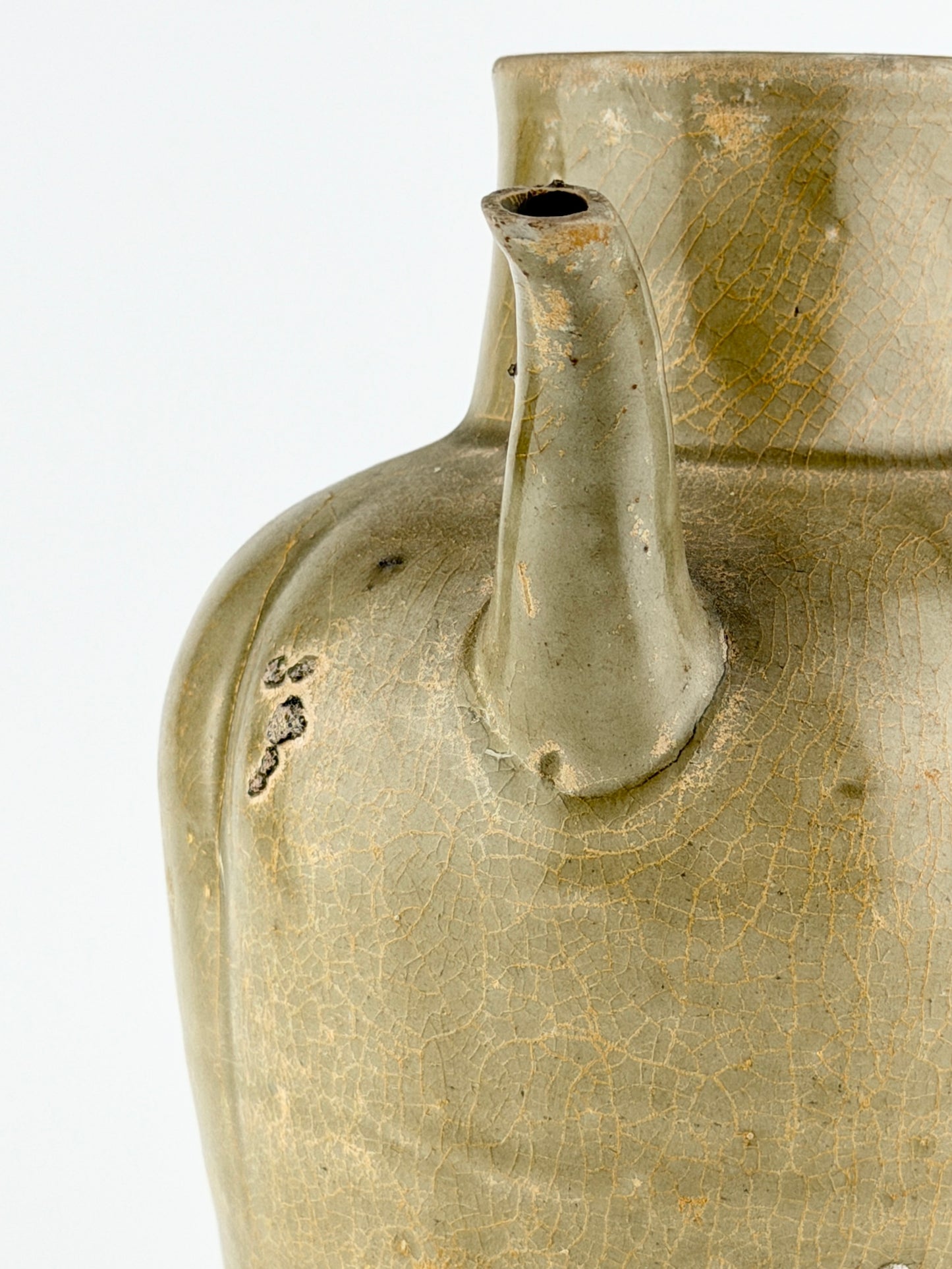 Celadon Ewer with Straight Handle, Tang to Northern Song Dynasty