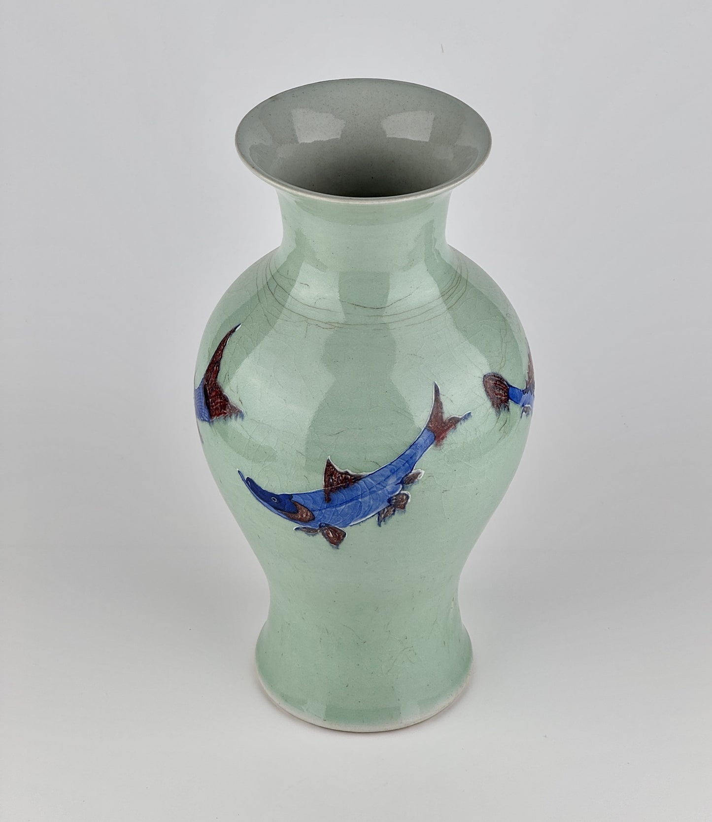 Underglaze Blue and Copper Red Yuhuchunping, Late Qing Period