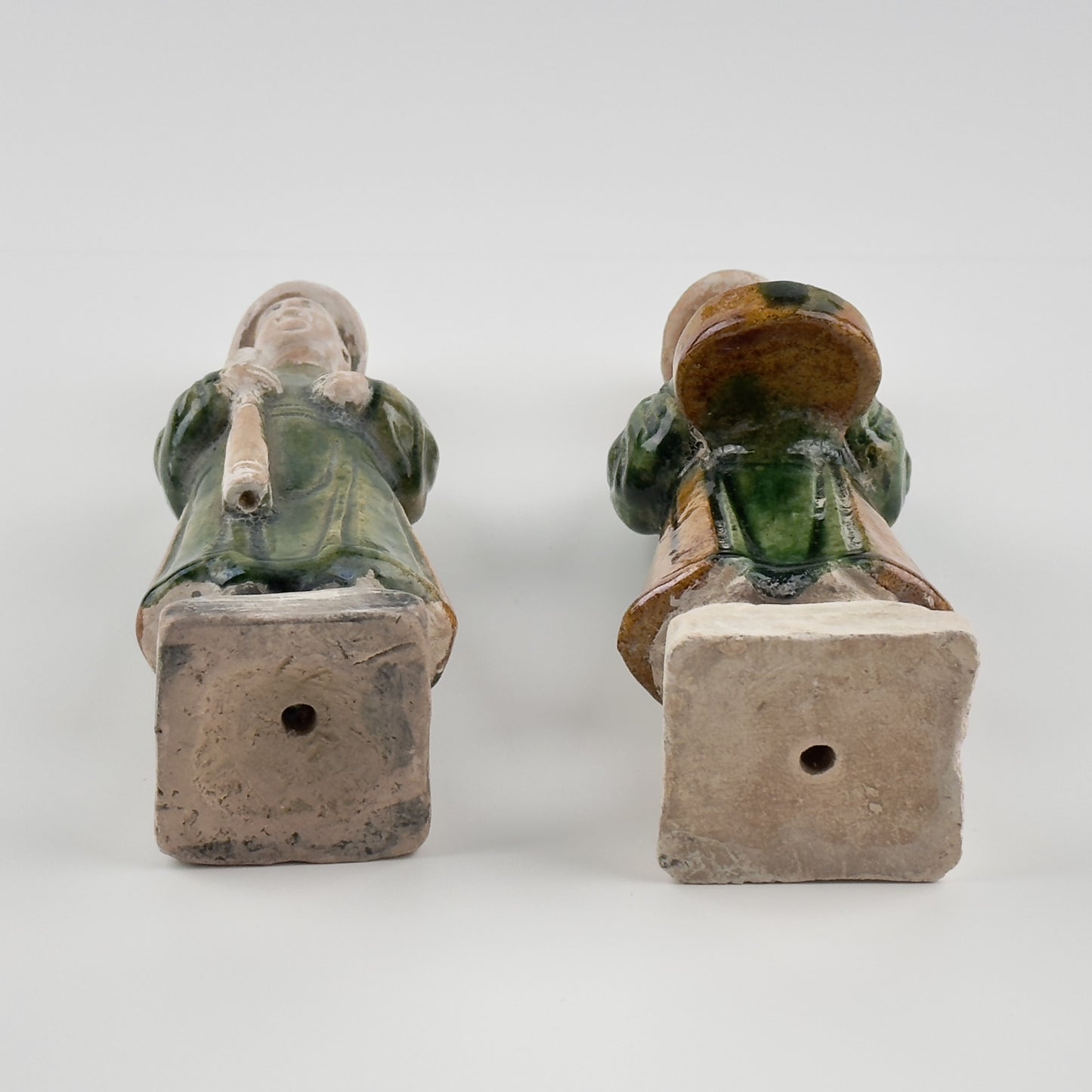 Two Glazed Figures of Musicians, Ming Dynasty (1368-1644)