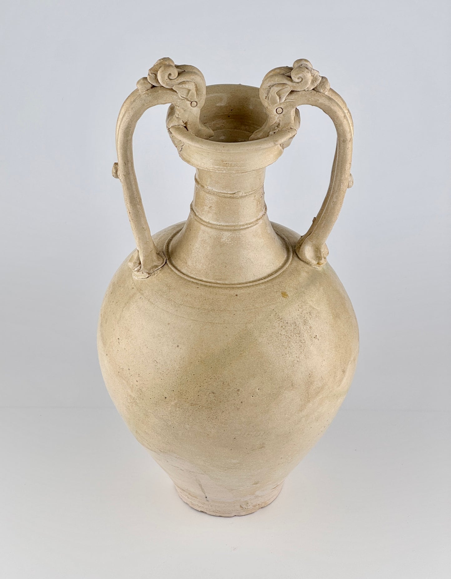 A Large and Rare Straw-Glazed Pottery Amphora, Tang Dynasty