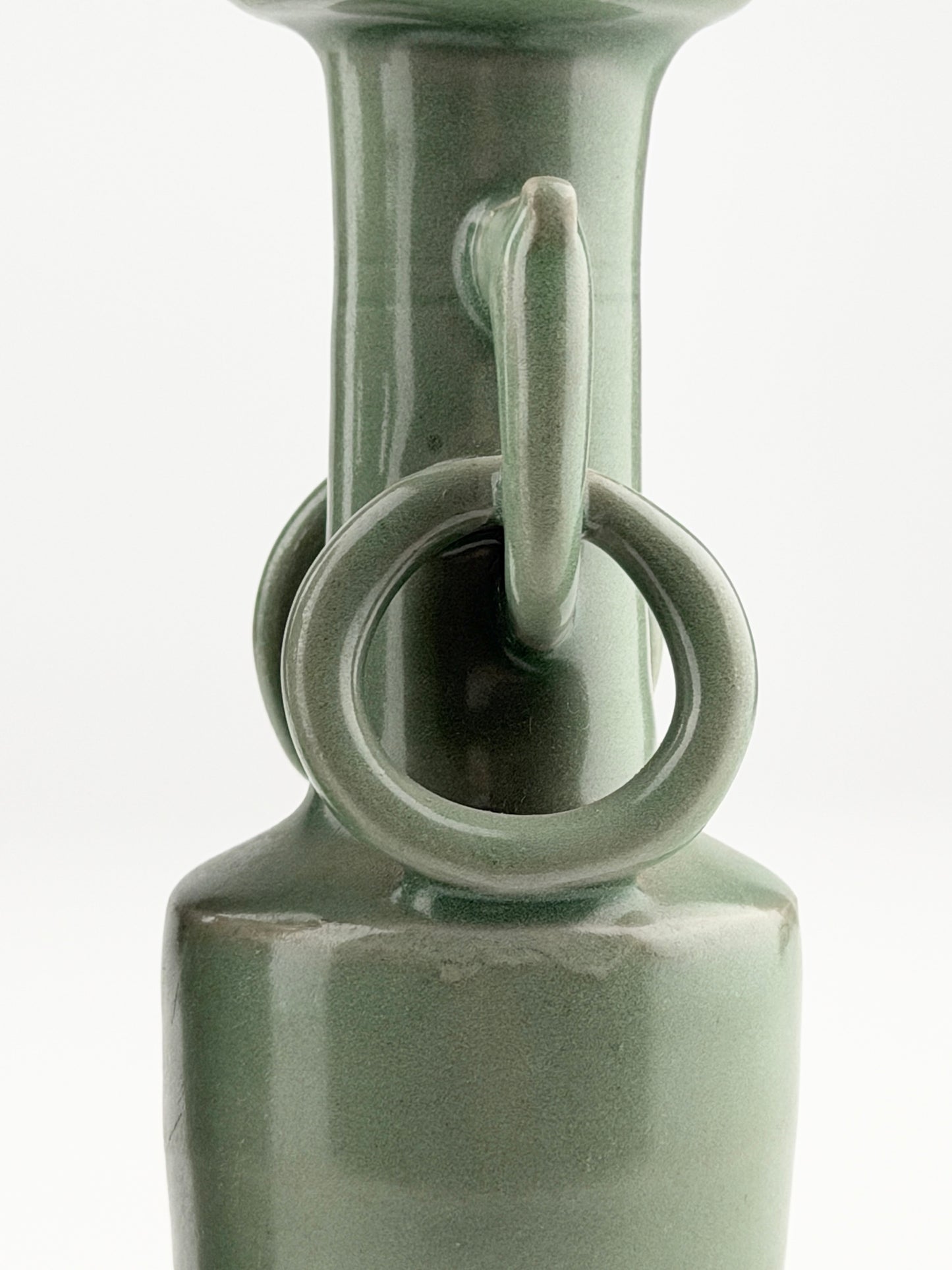 Pair of Celadon Vases with Double Handles, Song-Yuan Dynasty