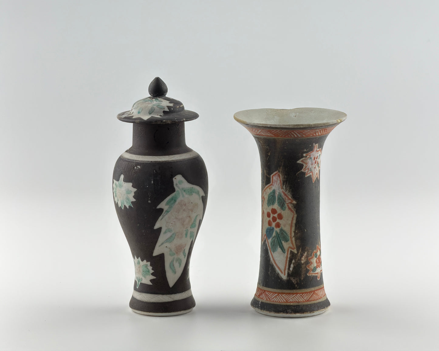 Rare Famille Noire Vases from Ca Mau Ship, Qing Dynasty, Yongzheng Era