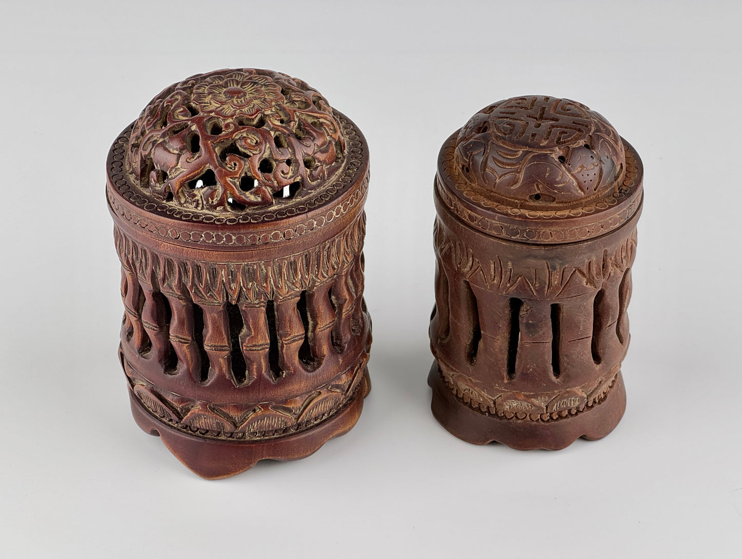 Carved Bamboo Incense Burners, Late Qing to Republic period