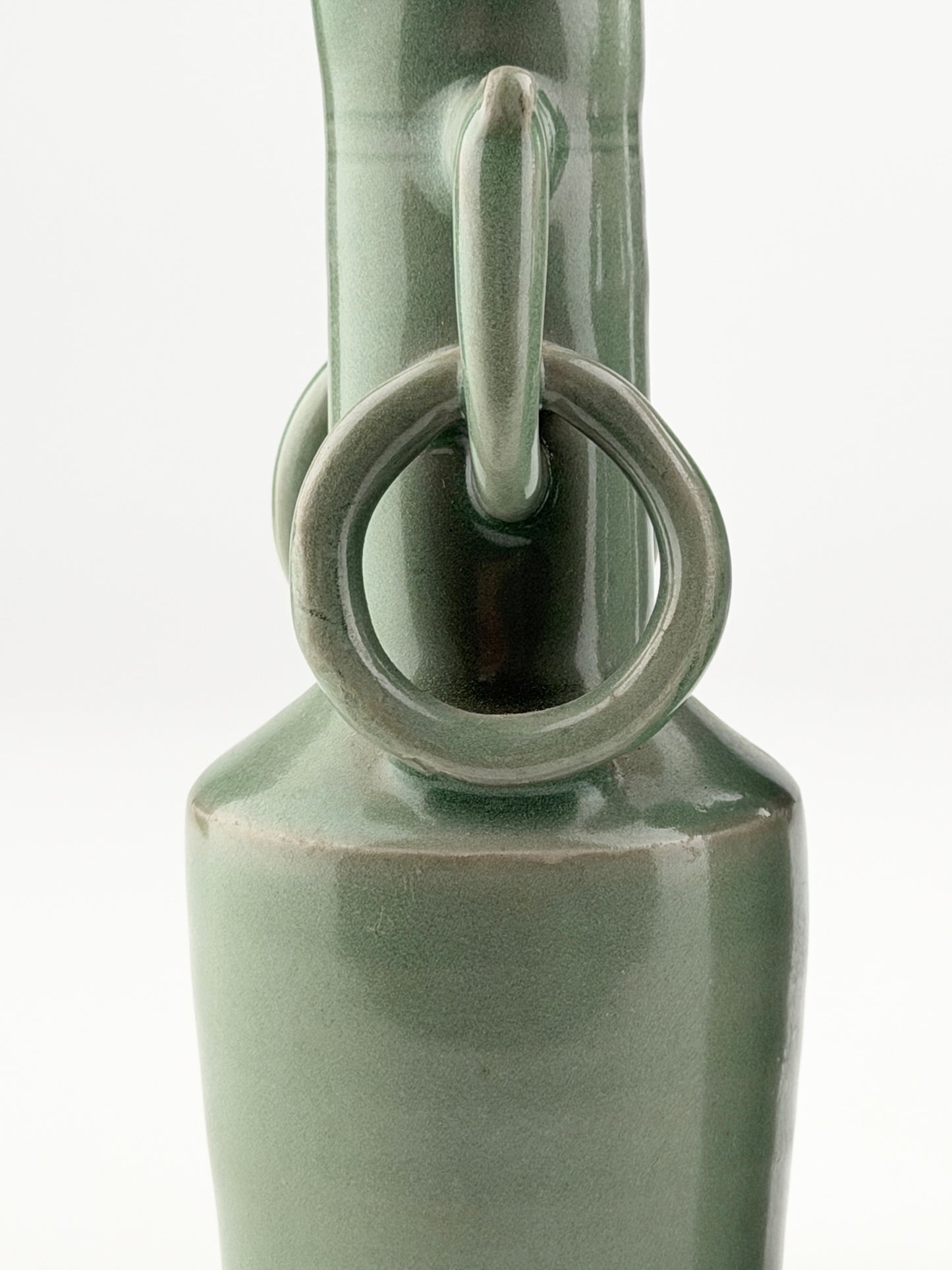 Pair of Celadon Vases with Double Handles, Song-Yuan Dynasty