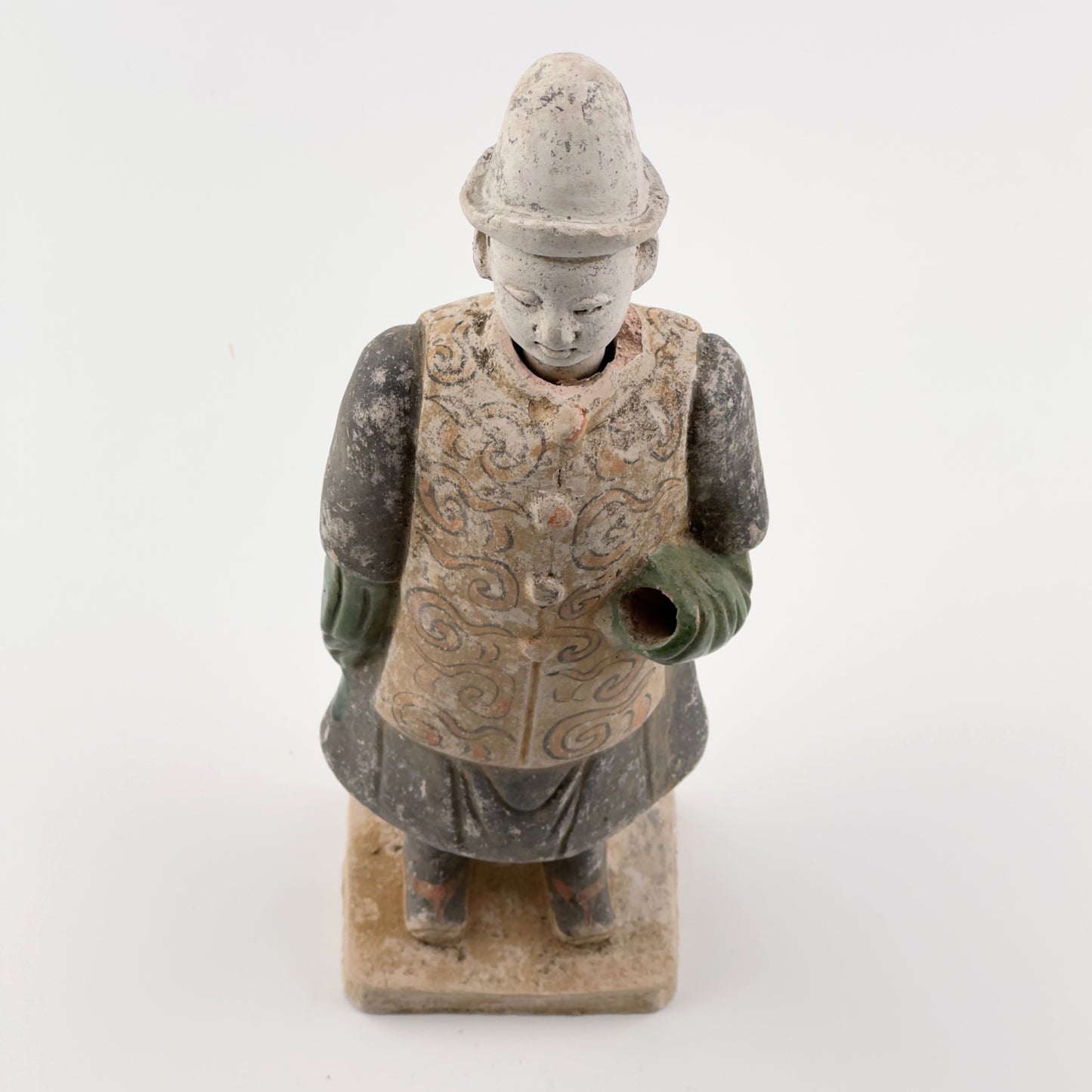 Rare Figure of an Attendant Wearing Swirling Pattern Vest, Ming Dynasty(1368-1644)