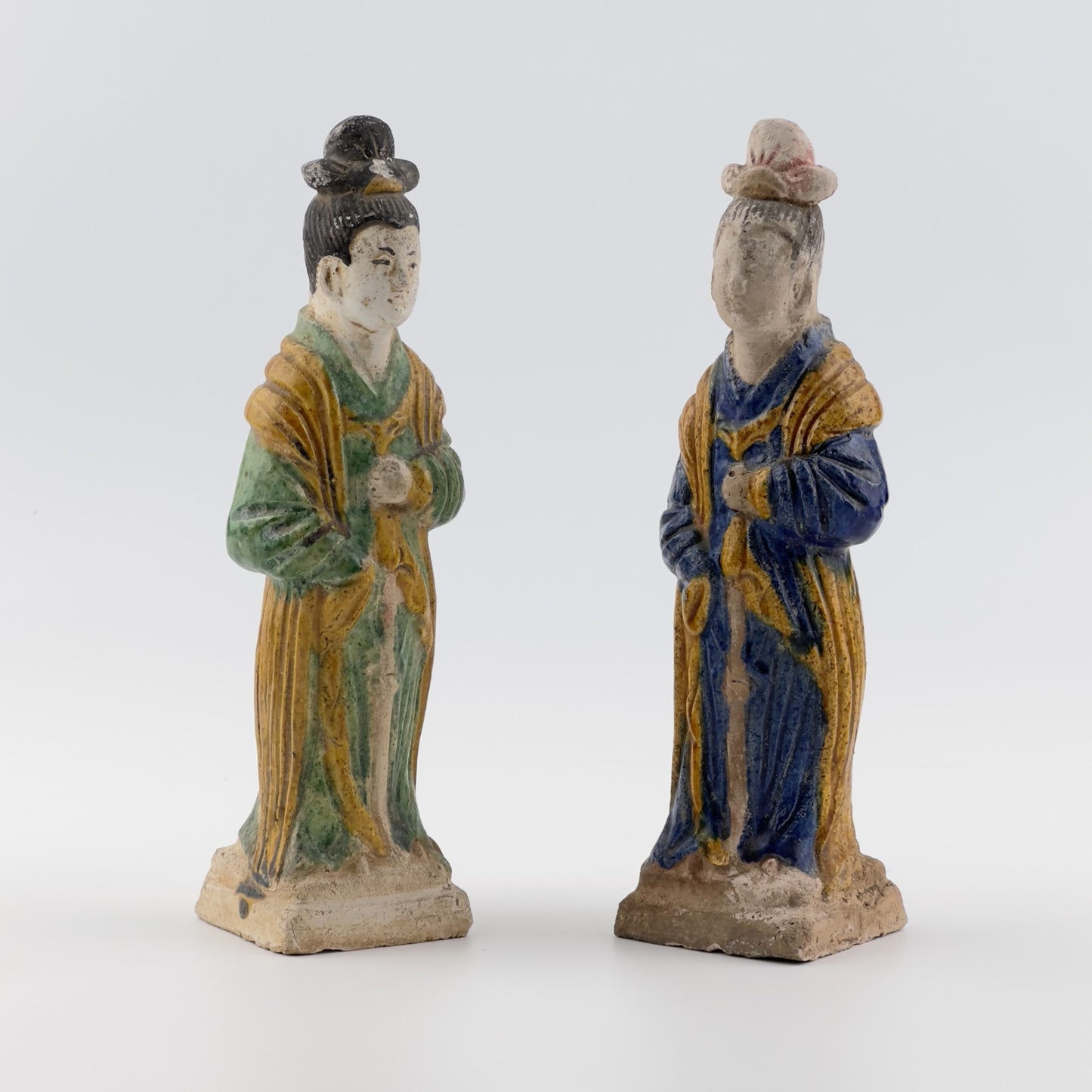 Two Glazed Court Attendants, Ming Dynasty (1368-1644)