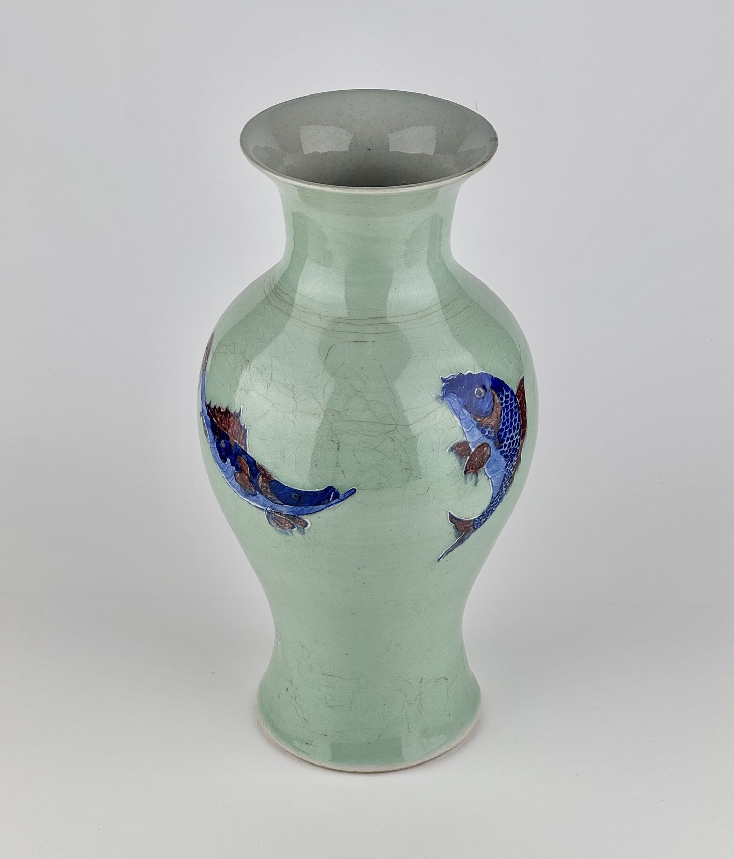 Underglaze Blue and Copper Red Yuhuchunping, Late Qing Period