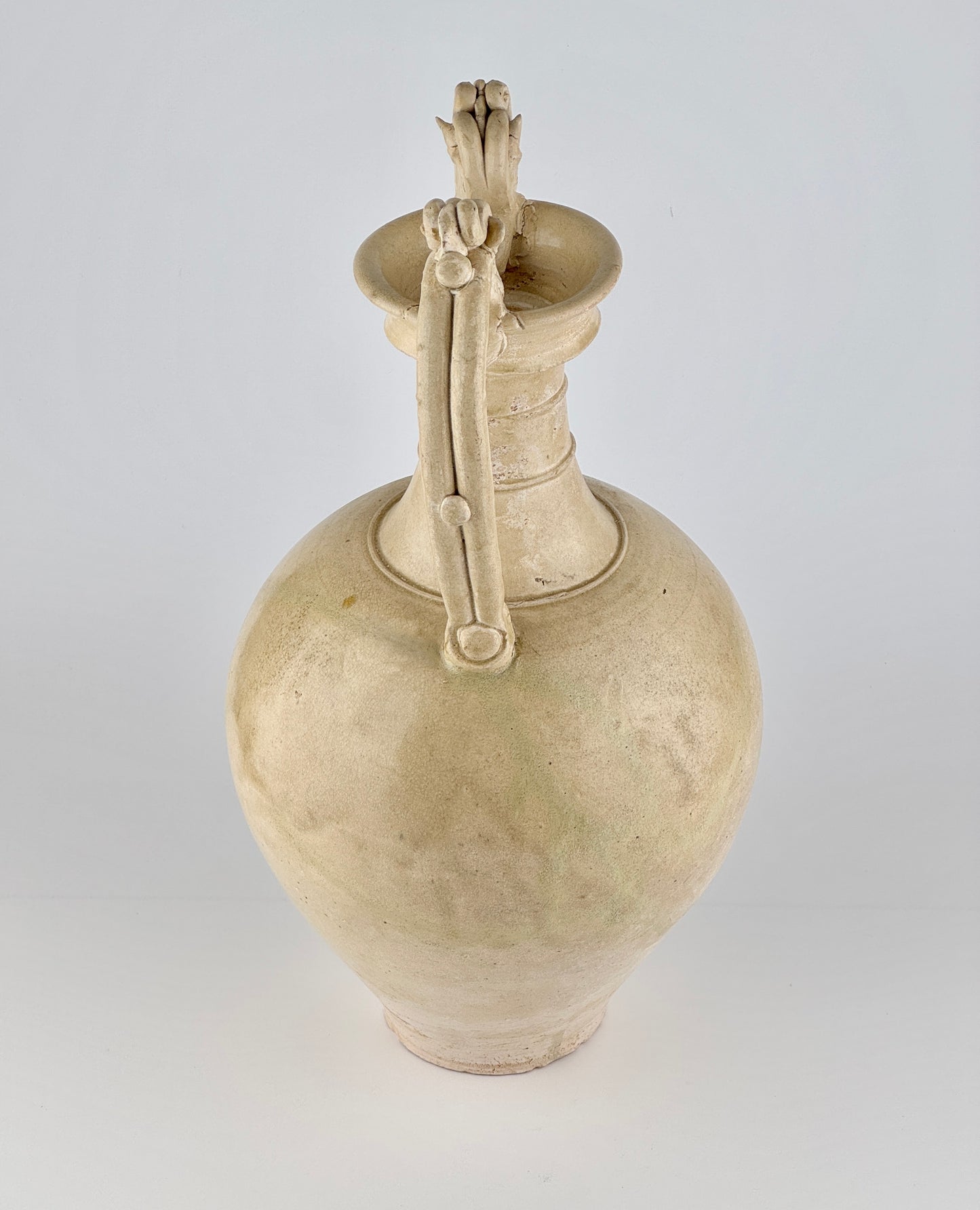 A Large and Rare Straw-Glazed Pottery Amphora, Tang Dynasty