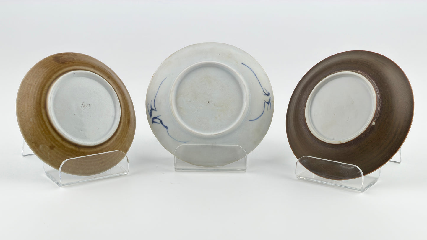 Three Blue And White 'Floral' Saucers Circa 1725, Qing Dynasty, Yongzheng Reign