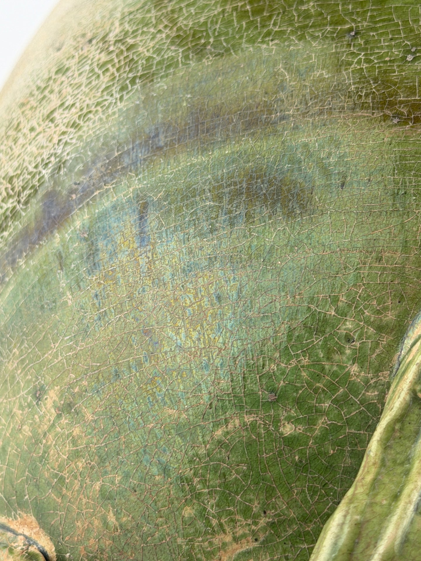 Rare Green-glazed Pottery Amphora with Brown glazed Phoenix, Liao Dynasty