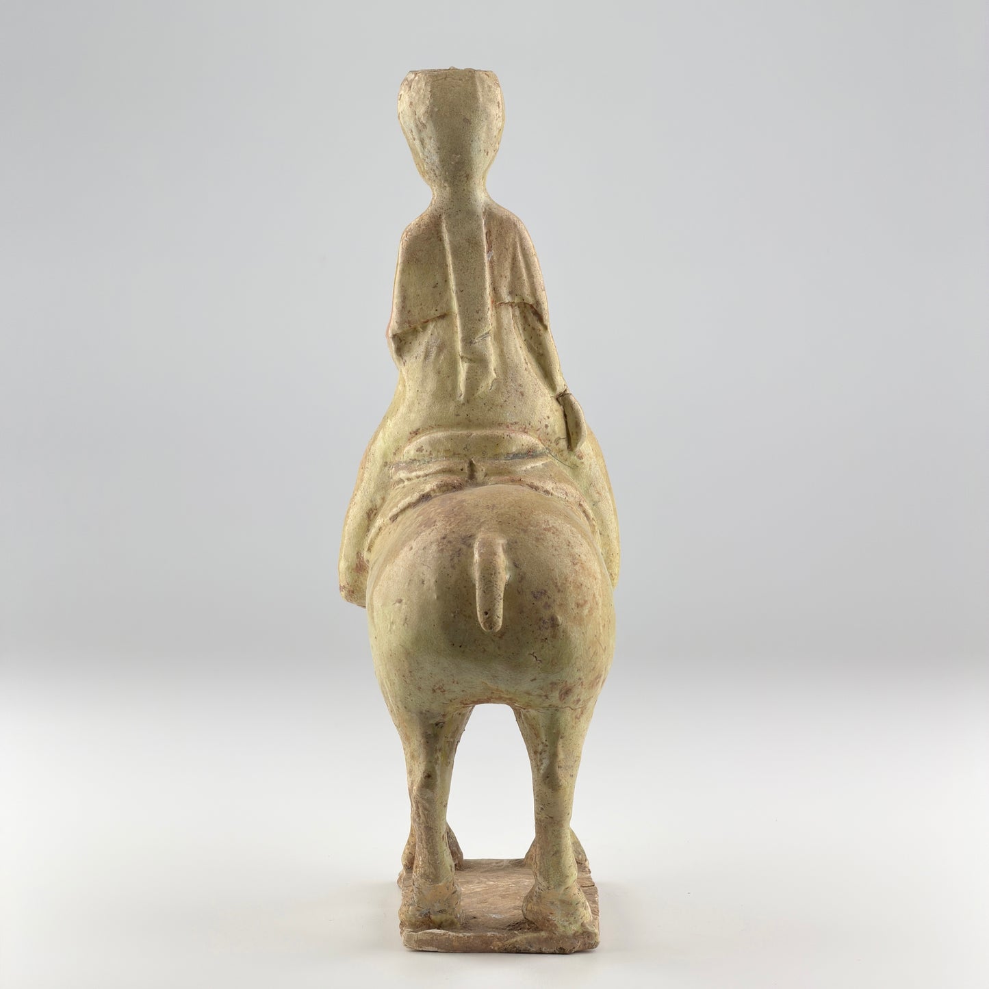Straw-Glazed Pottery Figure of a man on Horseback, Sui to Tang Dynasty