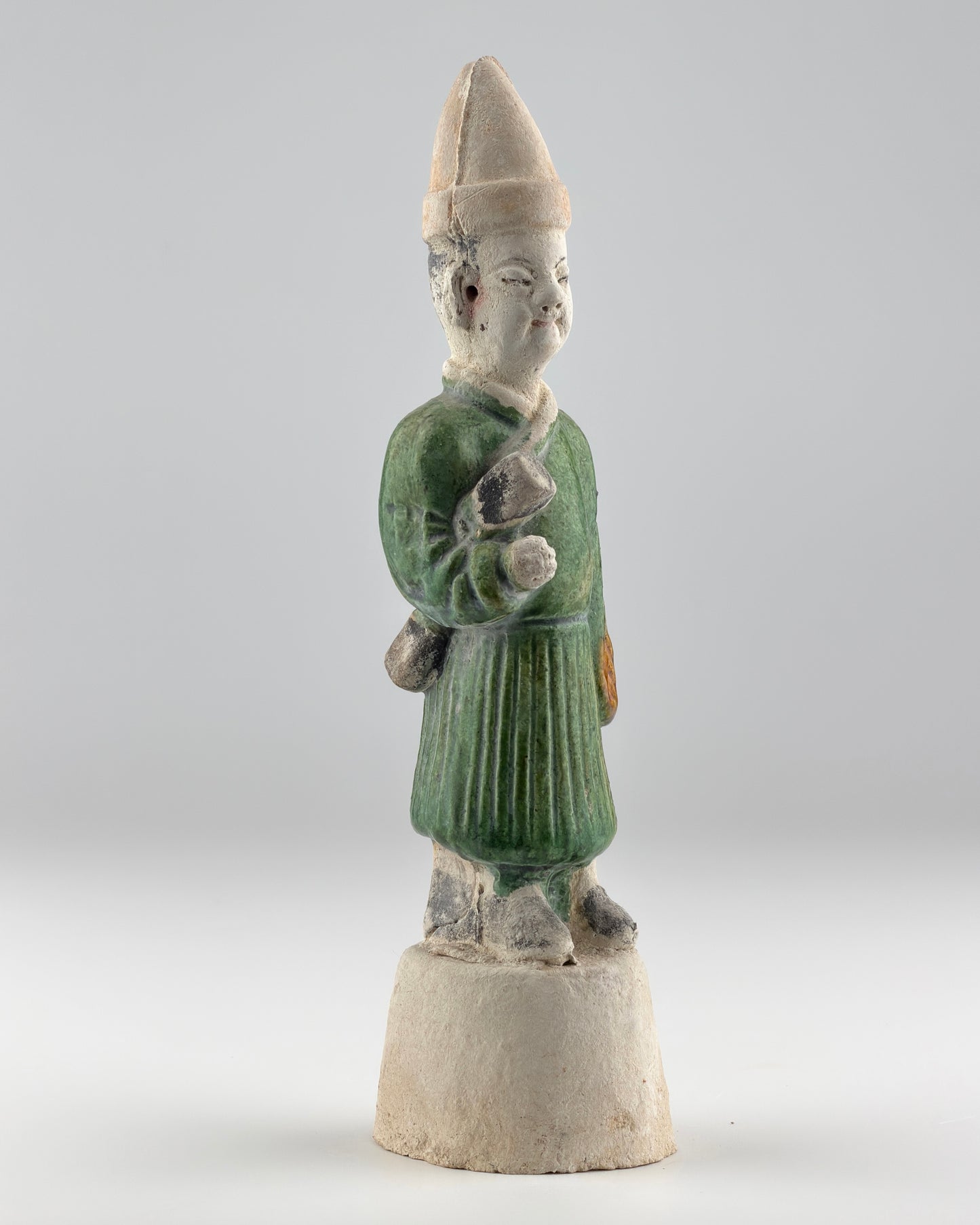 Green Glazed Figure of Attendant, Ming Period