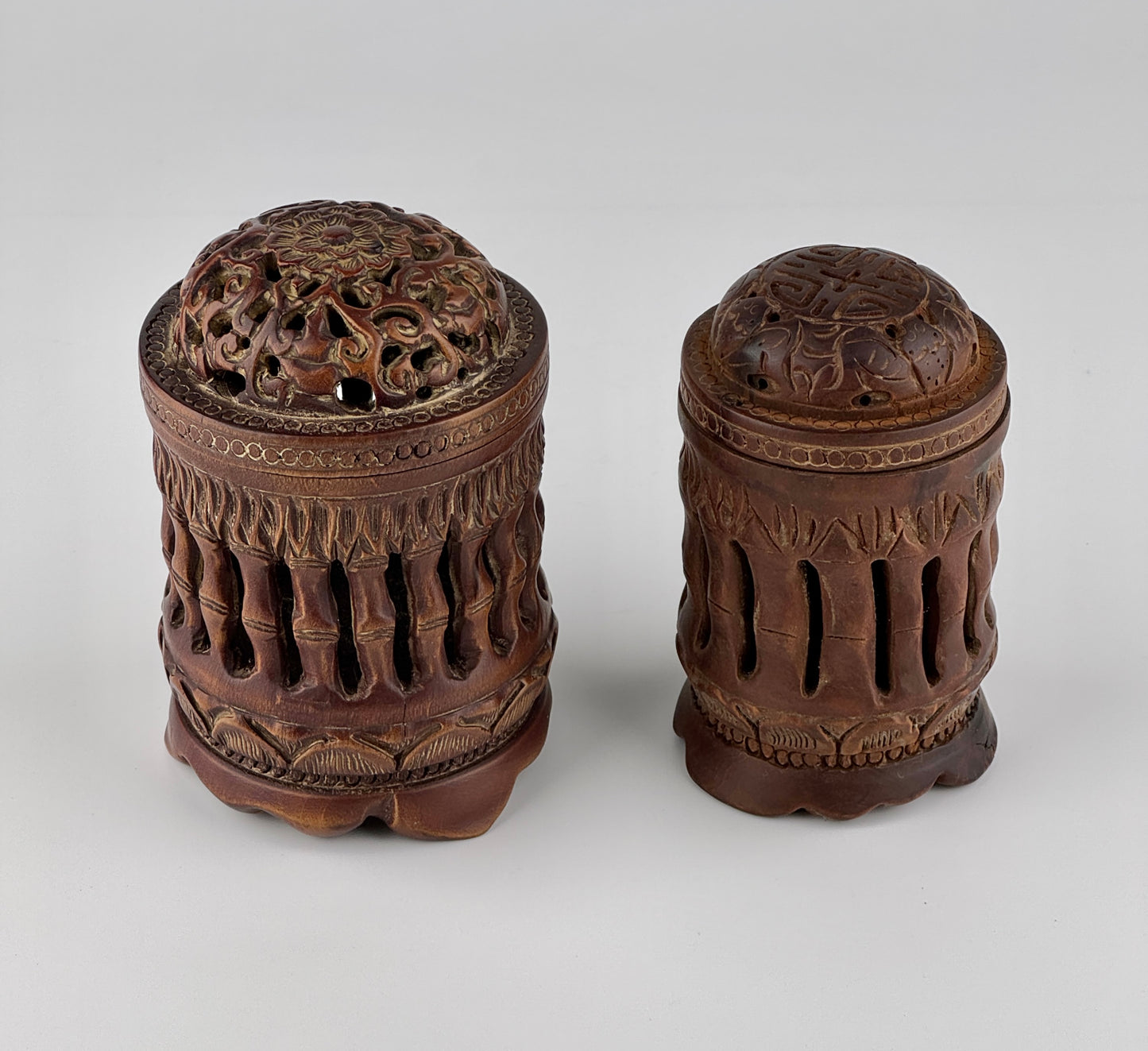 Carved Bamboo Incense Burners, Late Qing to Republic period