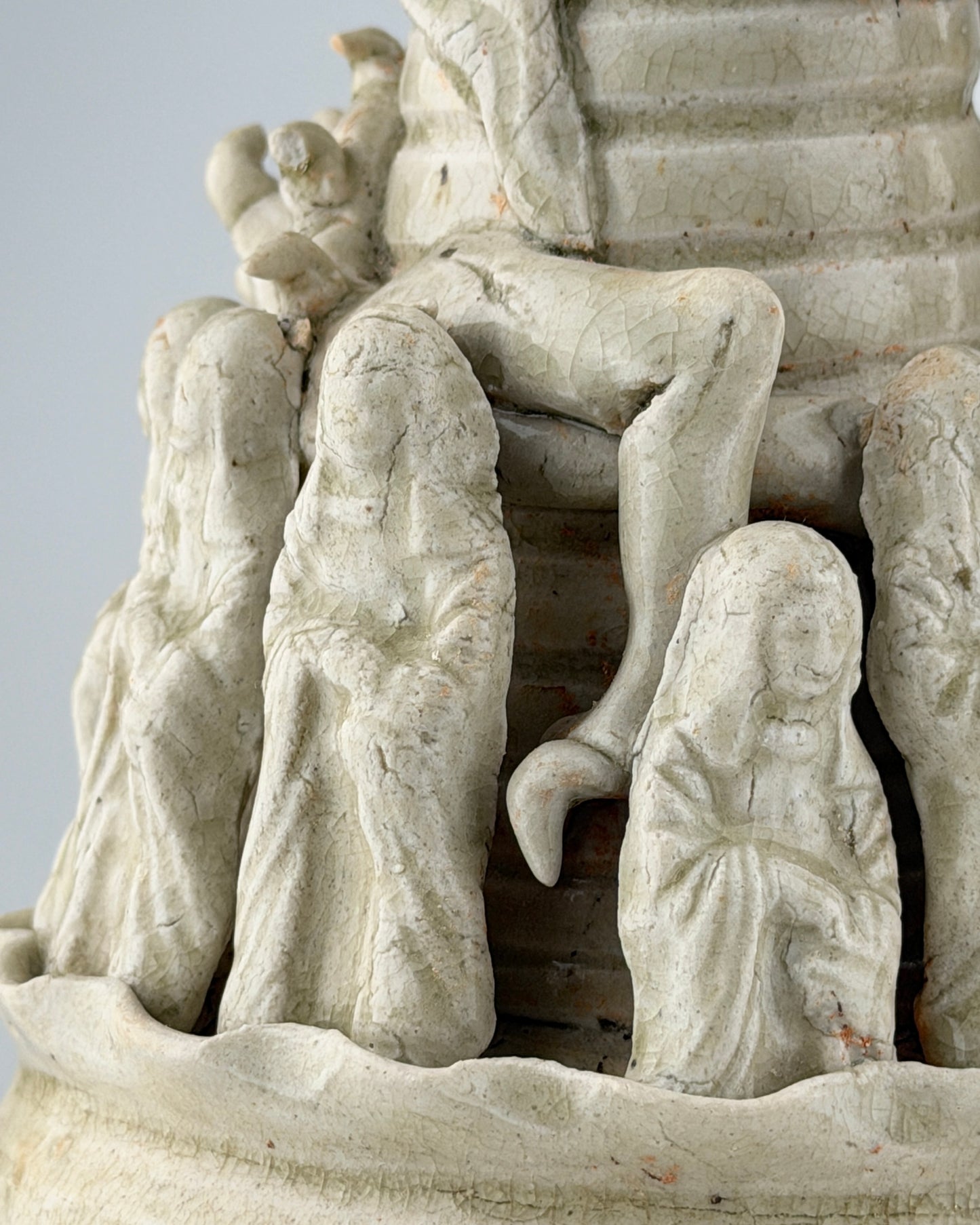 Pair of Qingbai Funerary Vases with Daoist figures, Southern Song Dynasty