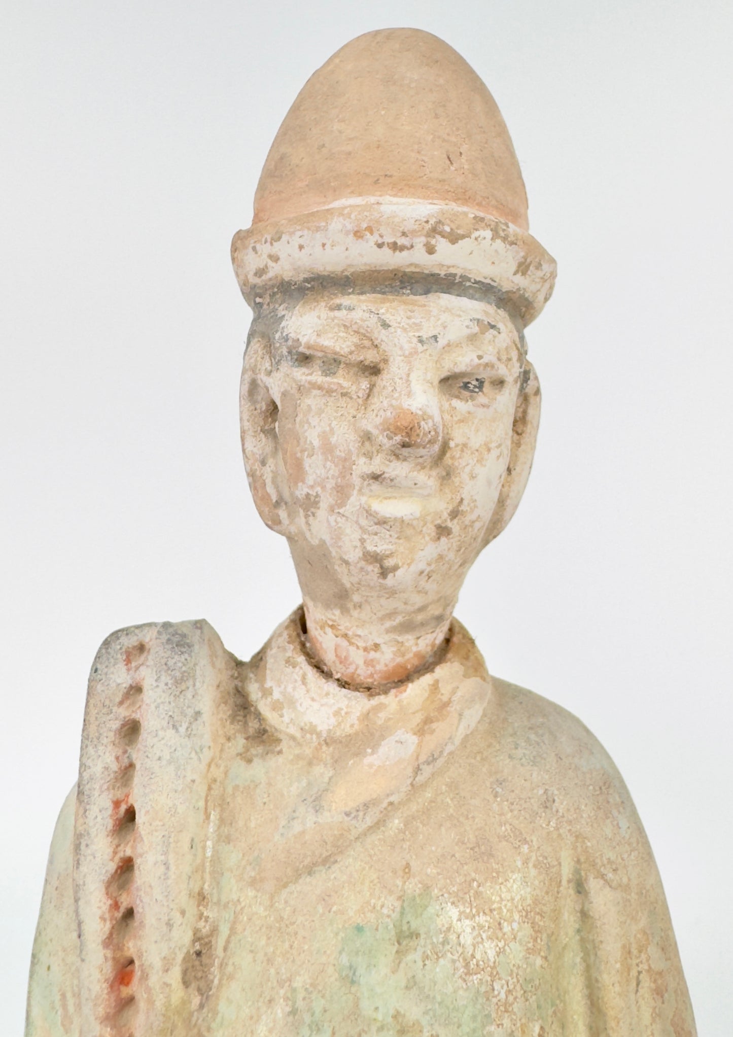 Standing Green Glazed Pottery Attendant Figure