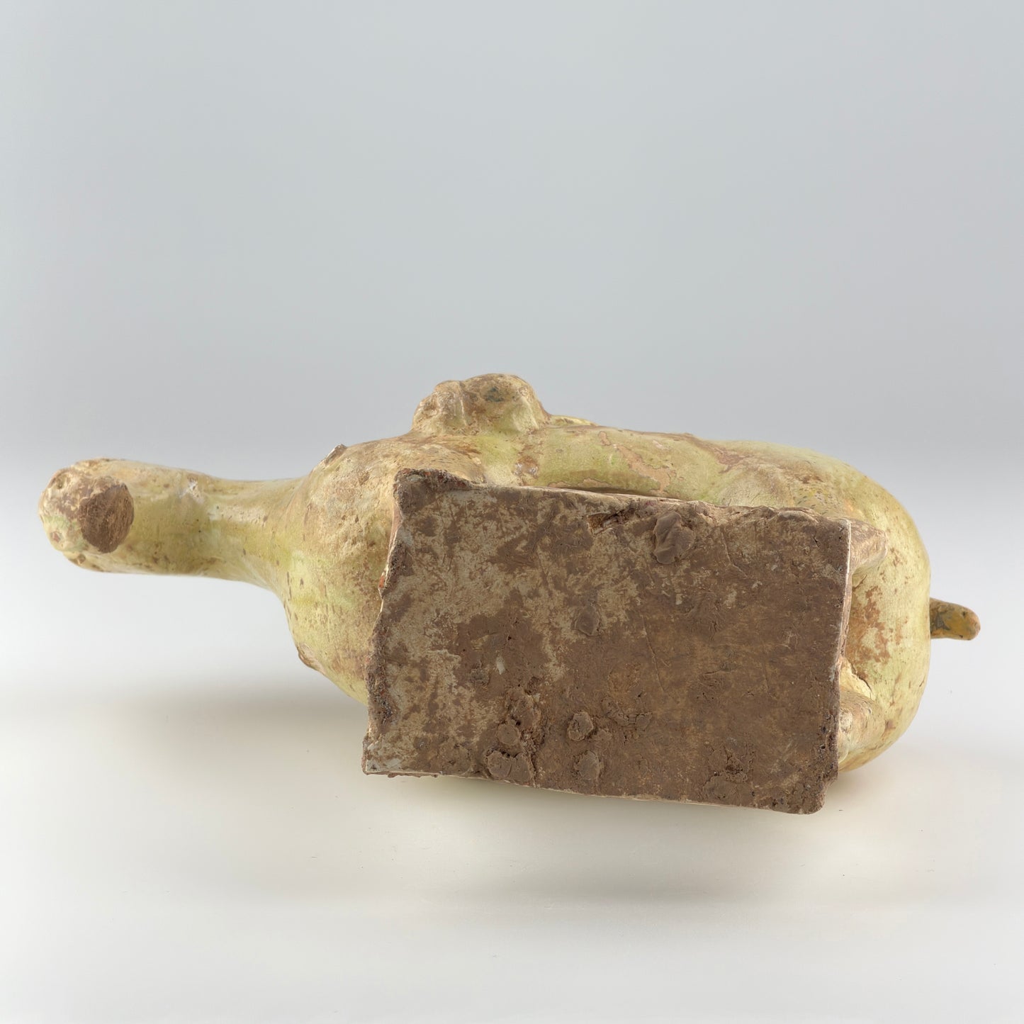 Straw-Glazed Pottery Figure of a man on Horseback, Sui to Tang Dynasty