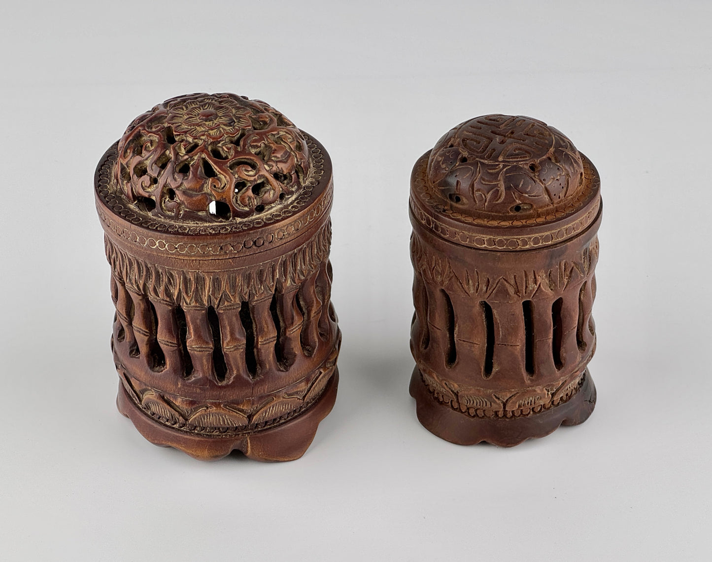 Carved Bamboo Incense Burners, Late Qing to Republic period