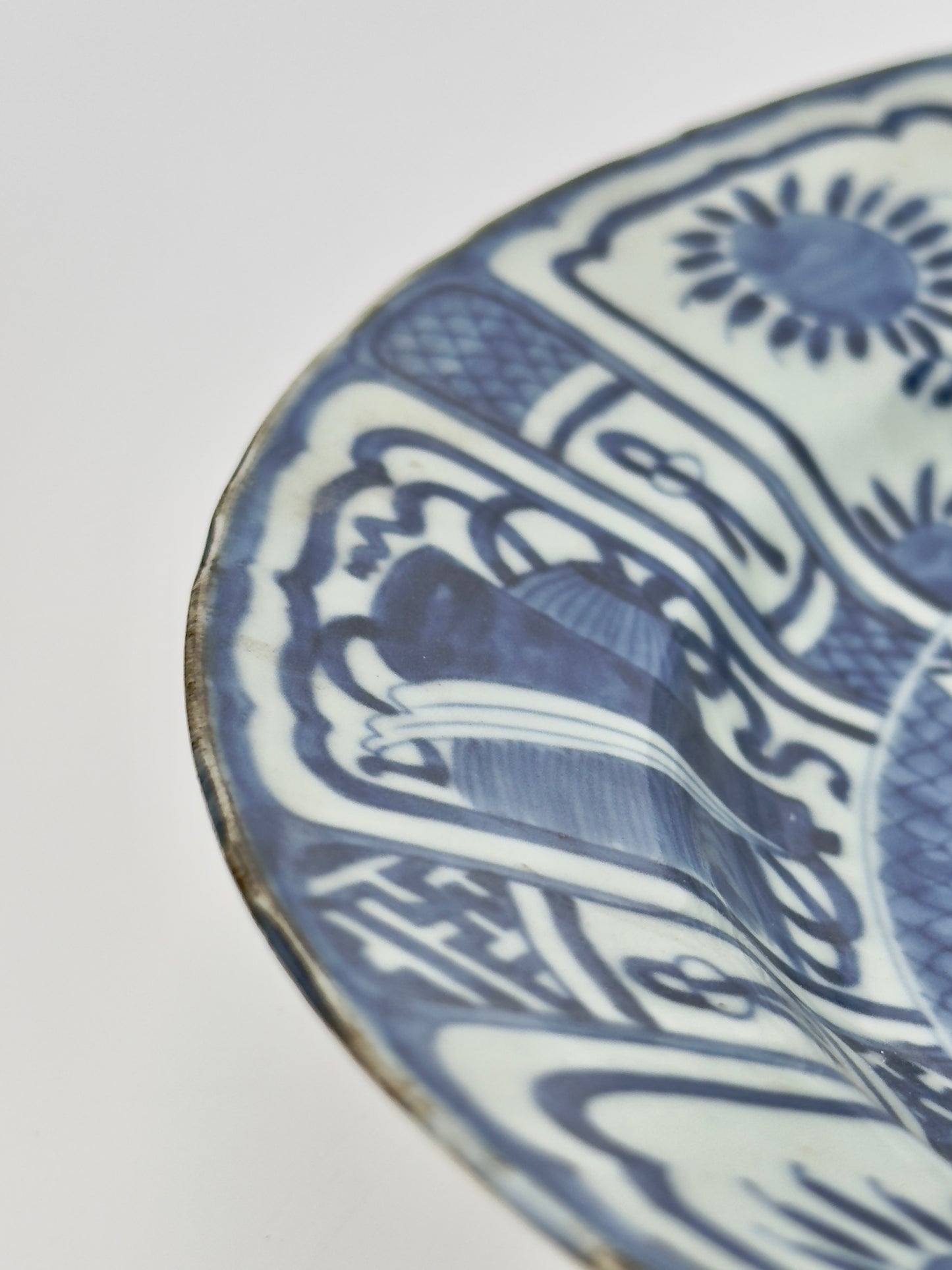 A Blue And White Kraak Plate, Late Ming Dynasty