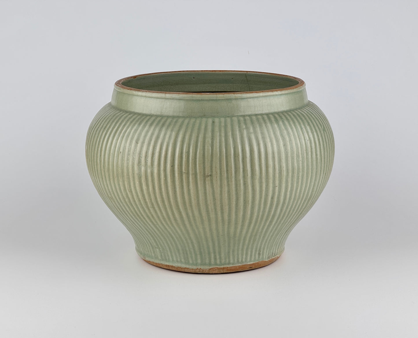 Rare Longquan Celadon 'Hundred Rib' Jar, Song Dynasty