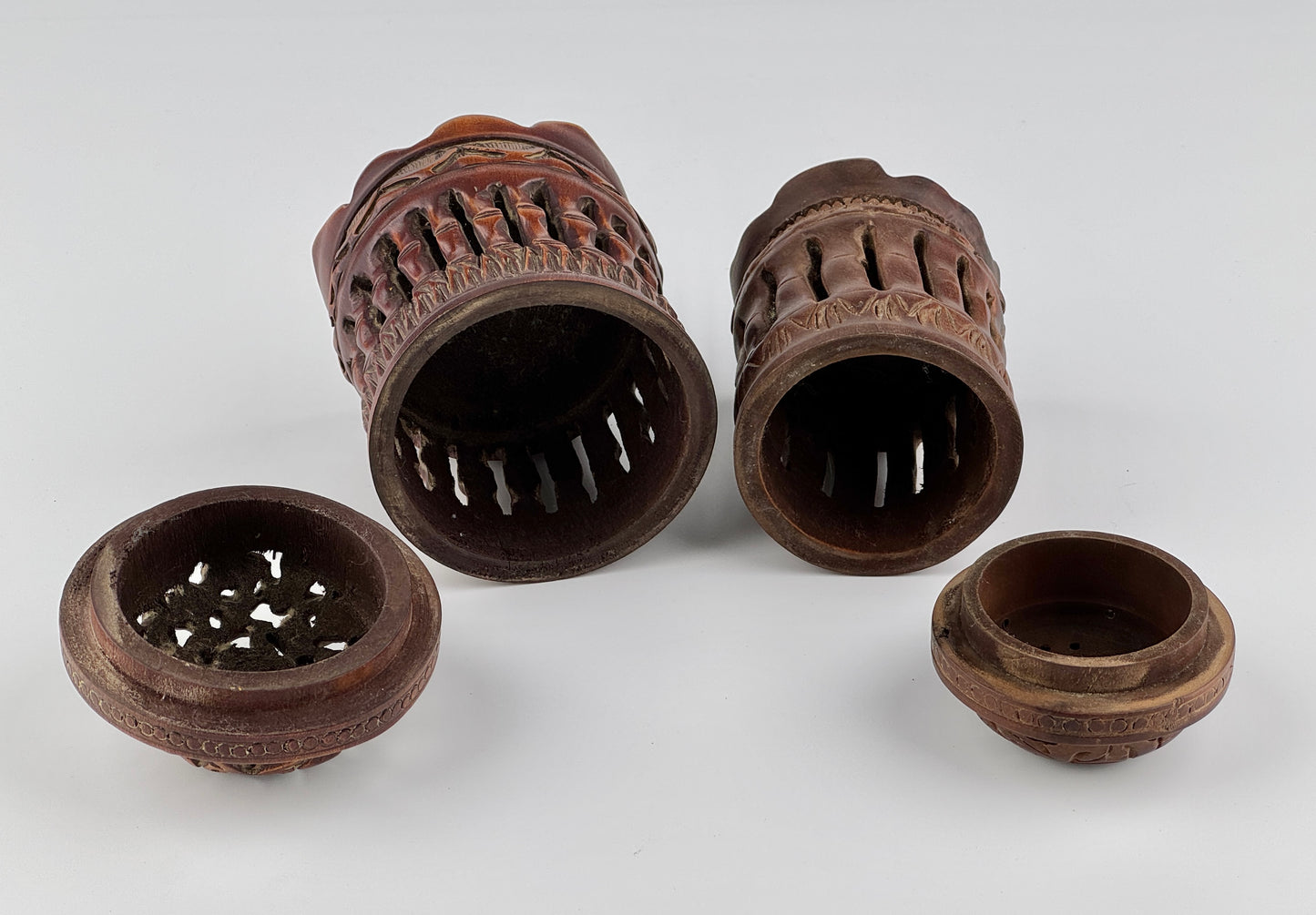 Carved Bamboo Incense Burners, Late Qing to Republic period