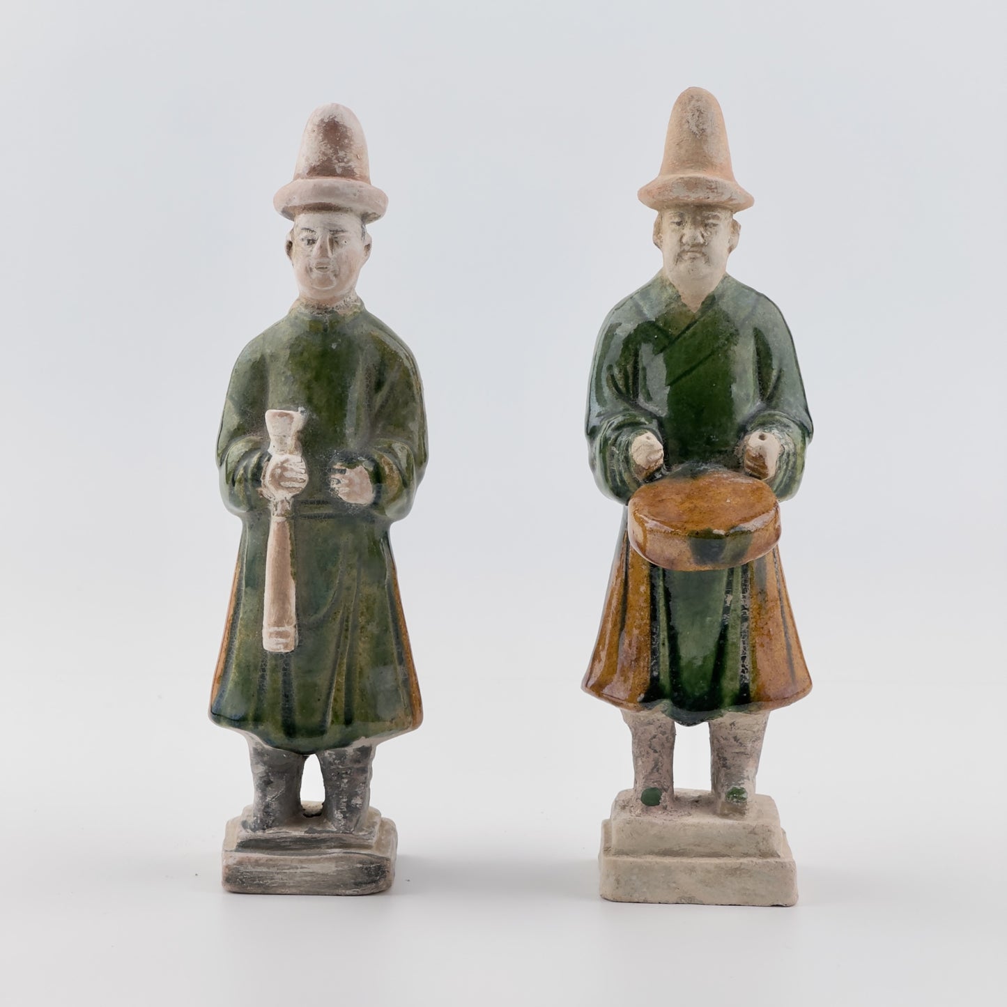 Two Glazed Figures of Musicians, Ming Dynasty (1368-1644)