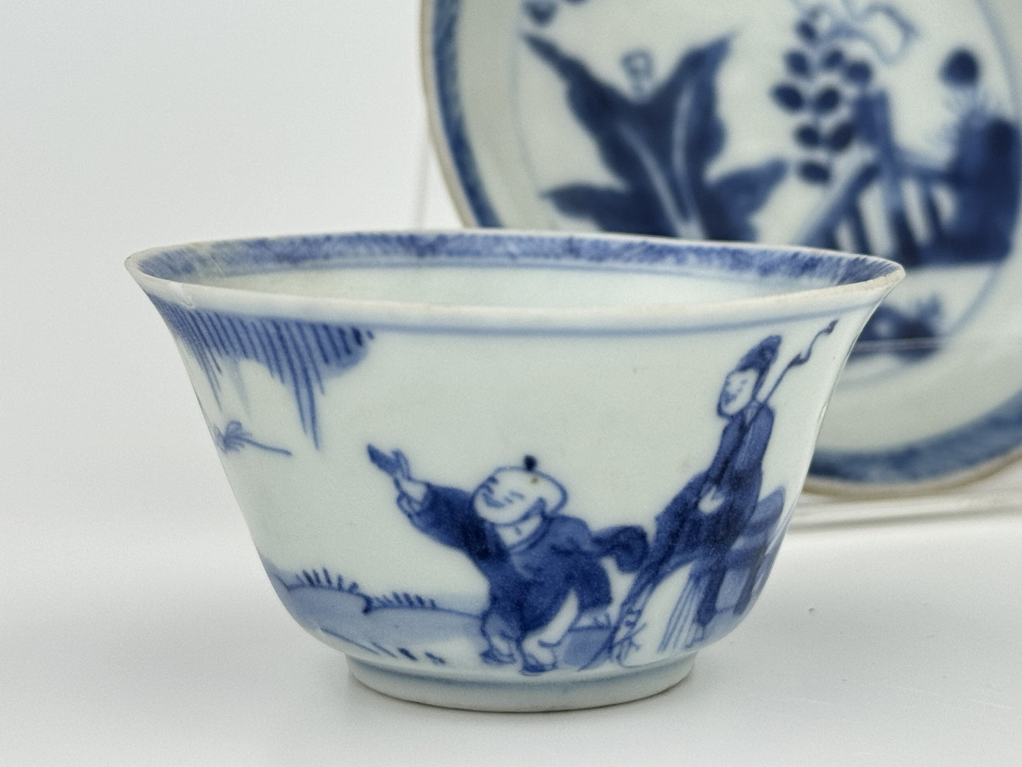 BLUE AND WHITE GARDEN PATTERN TEA SET C 1725, QING DYNASTY, YONGZHENG REIGN