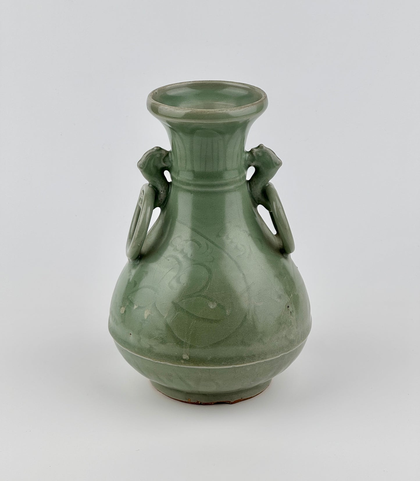 Carved Longquan Celadon Vase, Yuan-Ming Dynasty